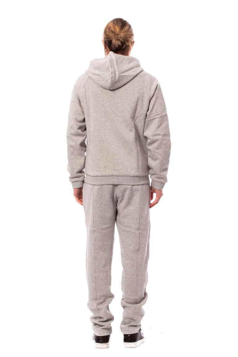 Billionaire Italian Couture Gray Cotton Hooded Sweatsuit LUNESCAPE