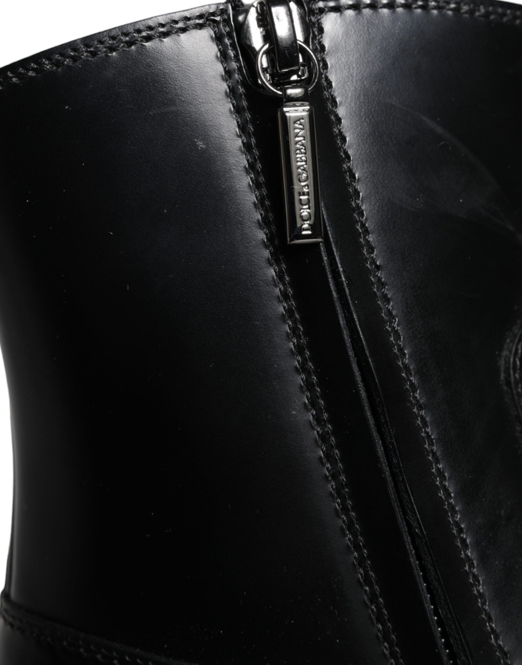 Dolce & Gabbana Black Leather Ankle Boots Booties Shoes LUNESCAPE