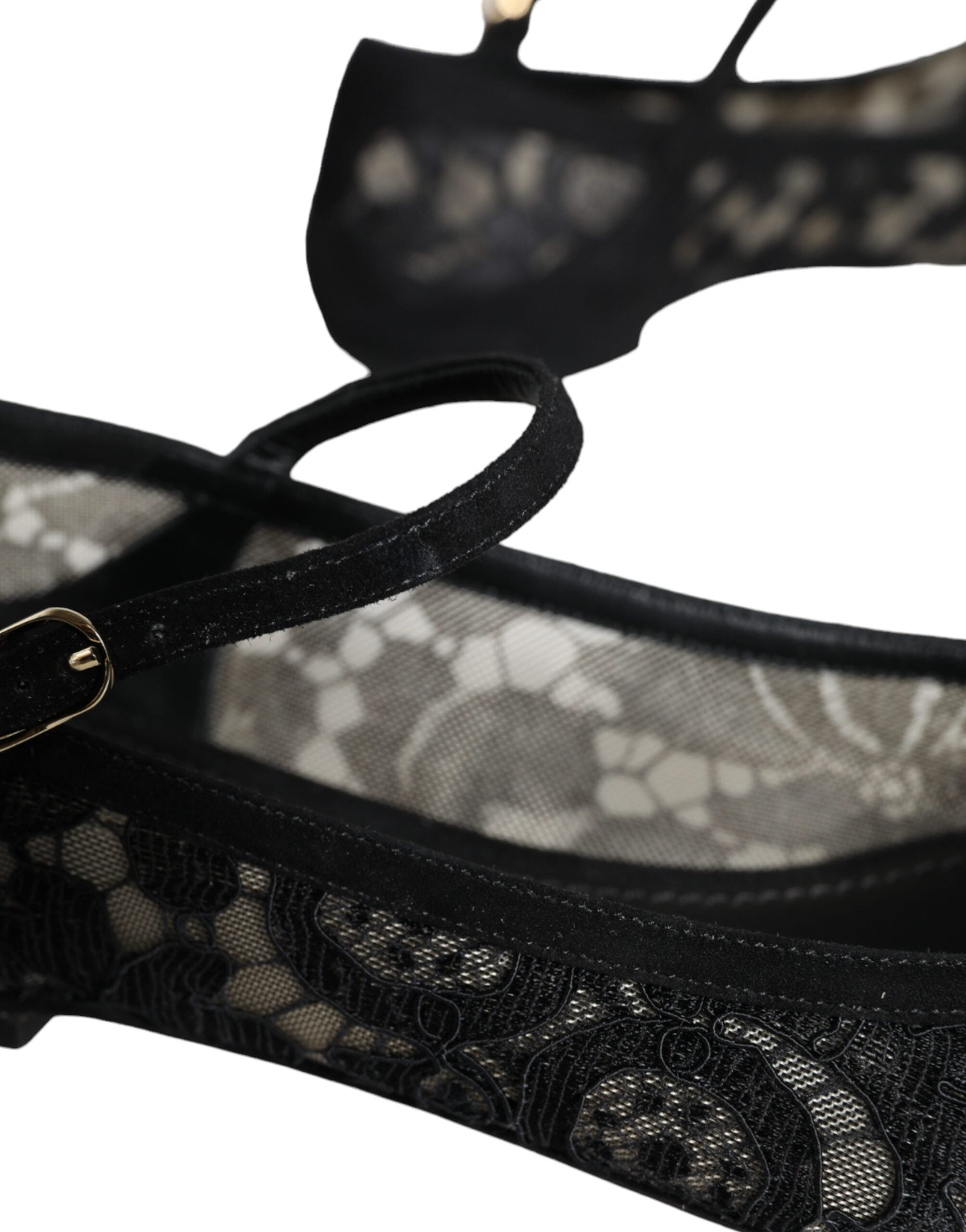 Dolce & Gabbana Black Taormina Lace Bellucci Flats Shoes LUNESCAPE