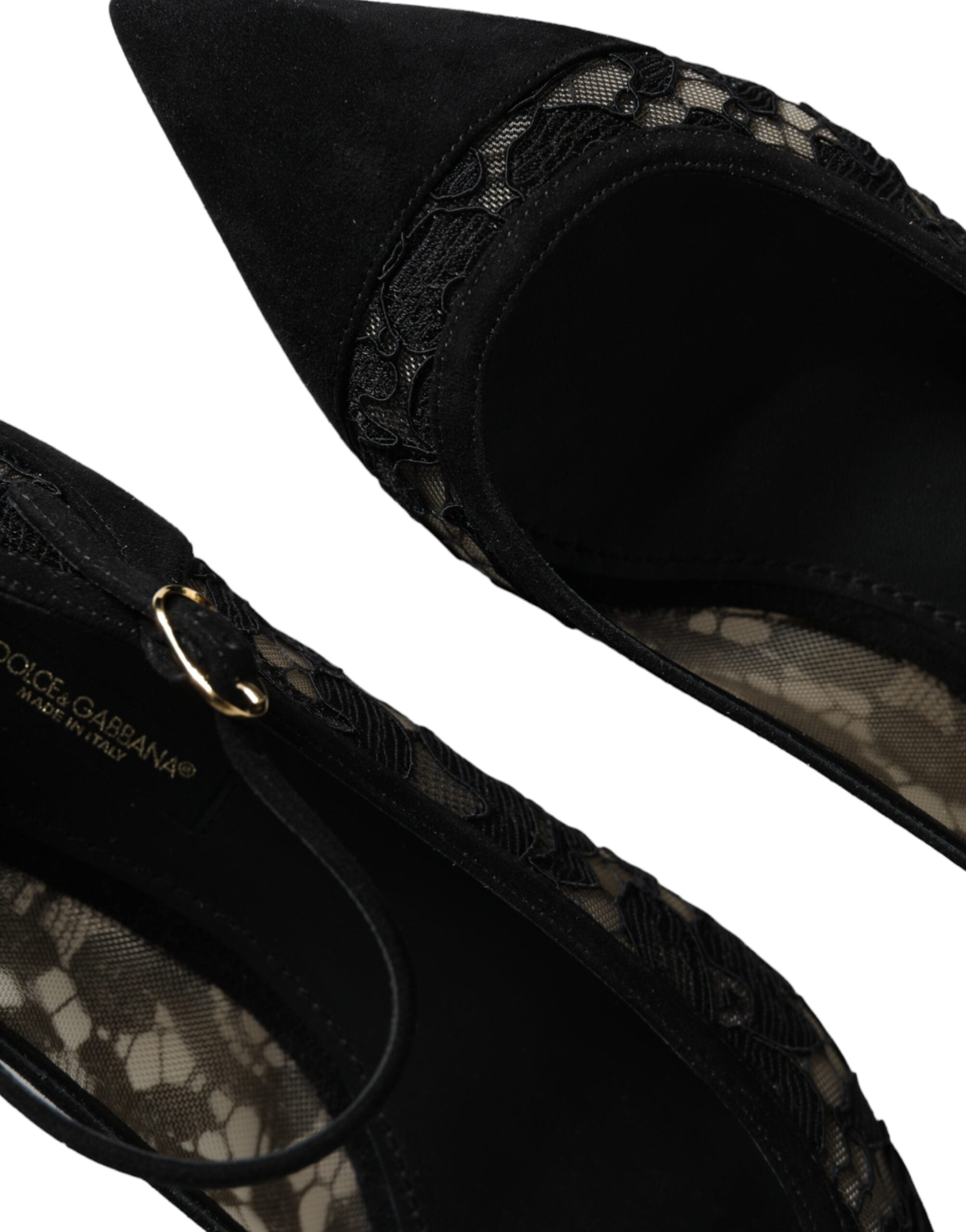 Dolce & Gabbana Black Taormina Lace Bellucci Flats Shoes LUNESCAPE