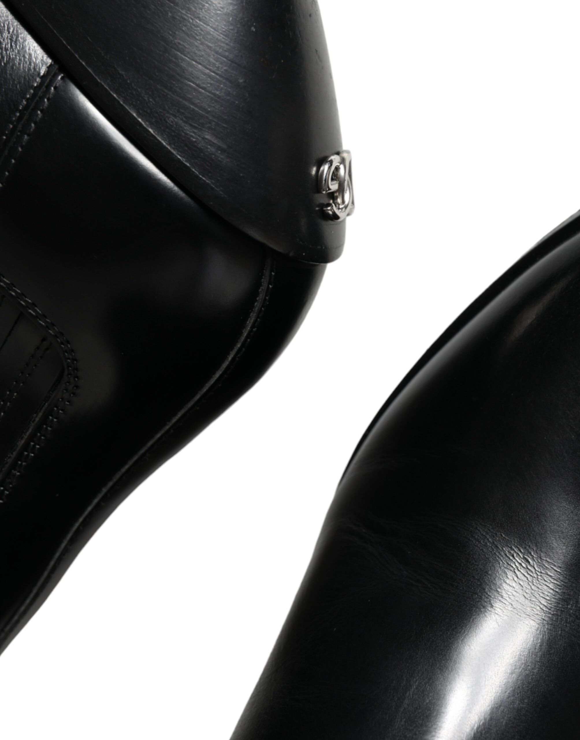 Dolce & Gabbana Black Leather Ankle Boots Booties Shoes LUNESCAPE