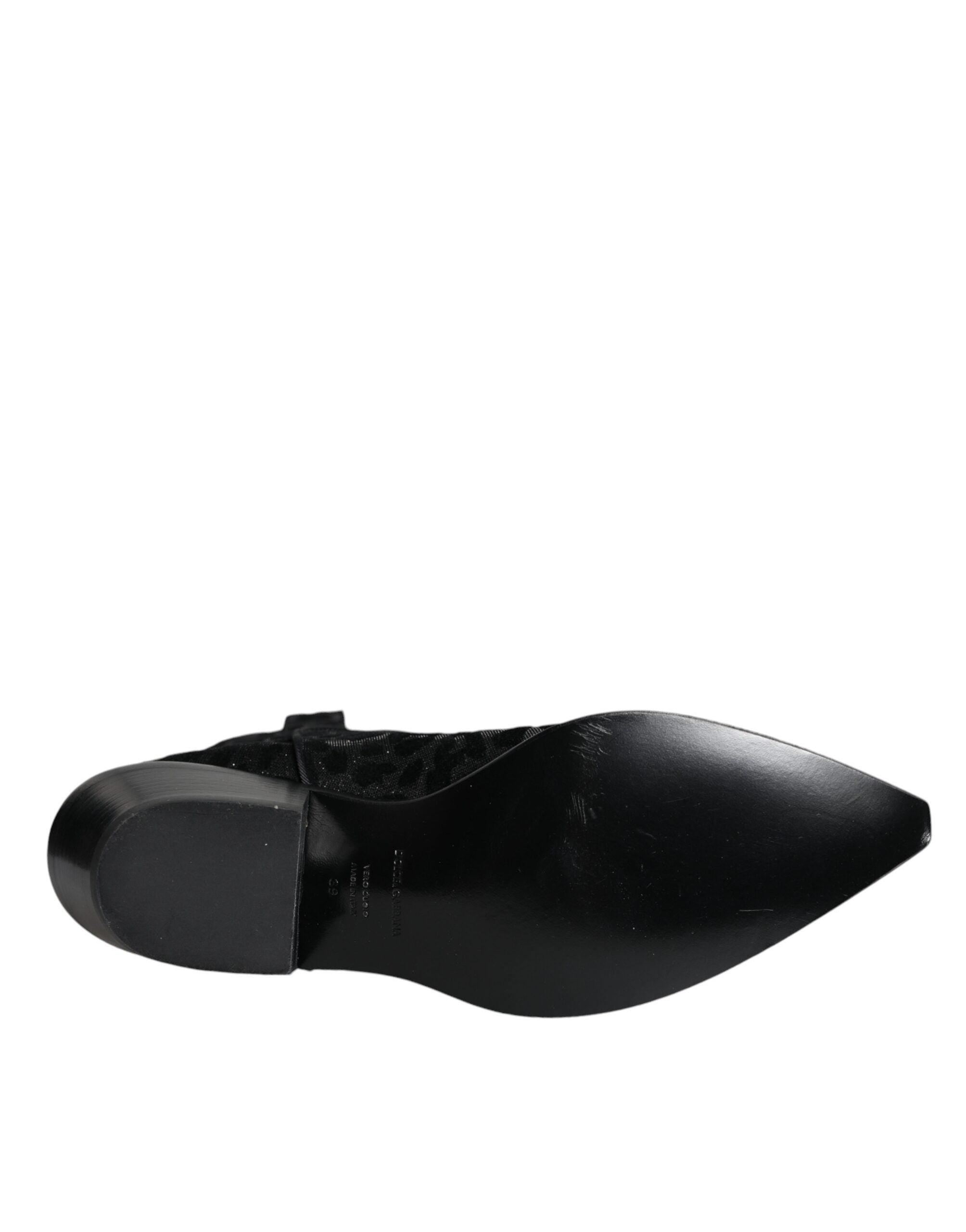 Dolce & Gabbana Black Gray Leopard Cowboy Boots Shoes LUNESCAPE
