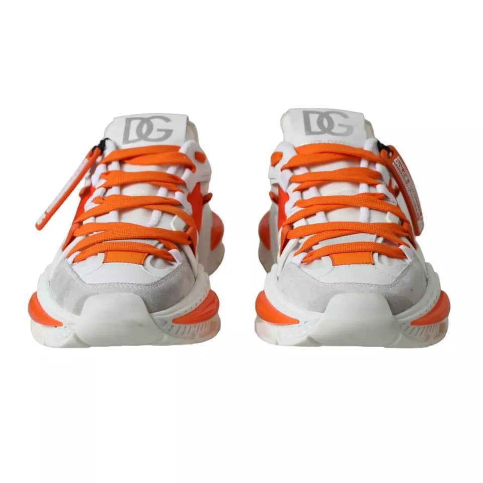 Dolce & Gabbana White Orange Airmaster Low Top Sneakers Shoes LUNESCAPE