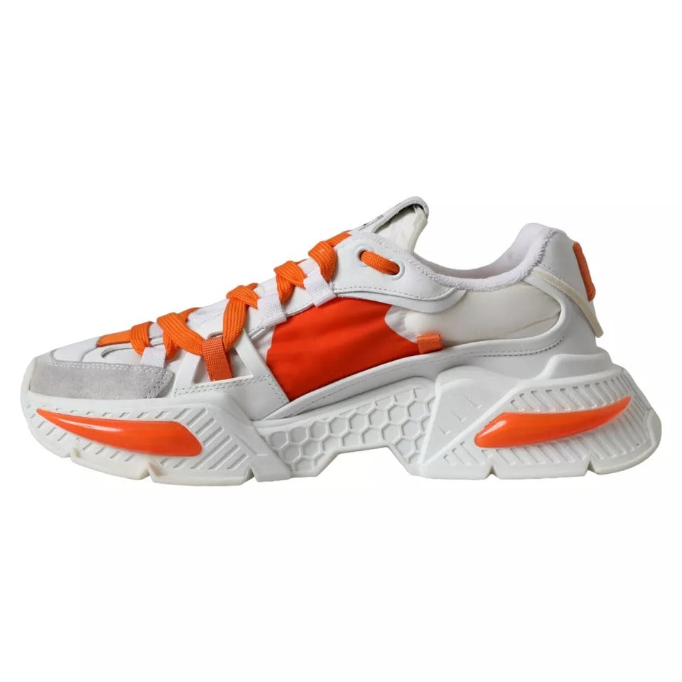 Dolce & Gabbana White Orange Airmaster Low Top Sneakers Shoes LUNESCAPE