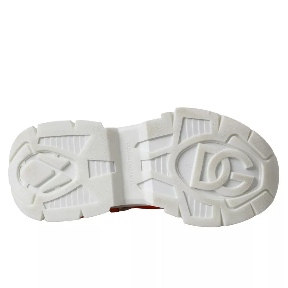 Dolce & Gabbana White Orange Airmaster Low Top Sneakers Shoes LUNESCAPE