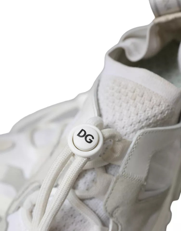 Dolce & Gabbana White Mesh Sorrento Trekking Sneakers Shoes LUNESCAPE