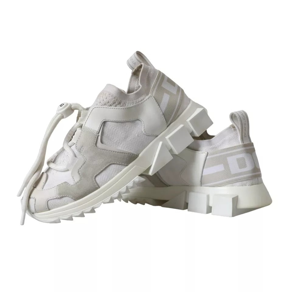 Dolce & Gabbana White Mesh Sorrento Trekking Sneakers Shoes LUNESCAPE