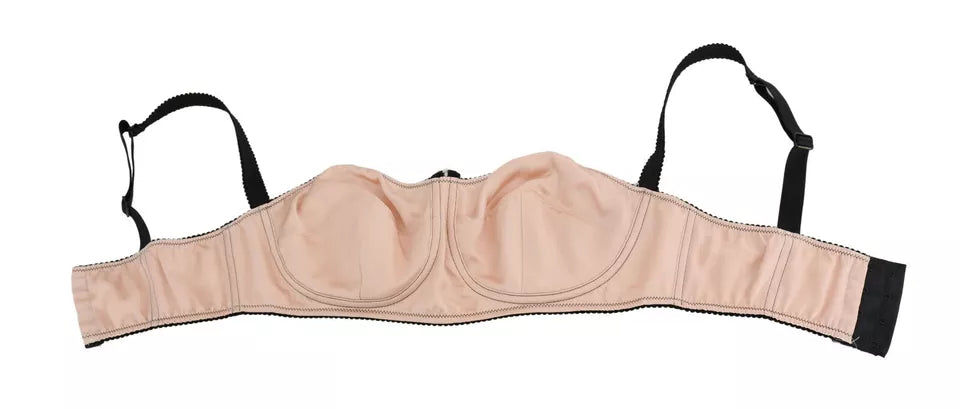 Dolce & Gabbana Black Straps Pink Balconcino Bra LUNESCAPE