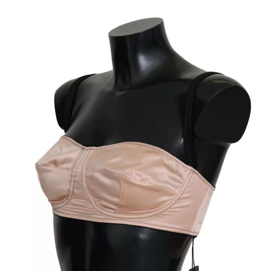 Dolce & Gabbana Black Straps Pink Balconcino Bra LUNESCAPE