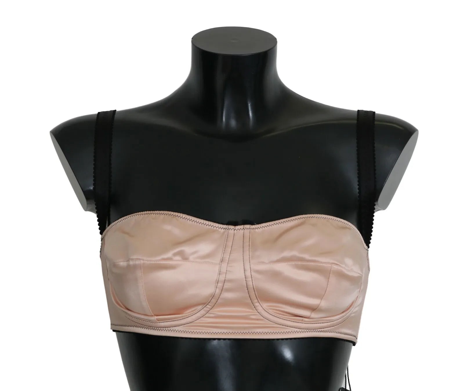 Dolce & Gabbana Black Straps Pink Balconcino Bra LUNESCAPE