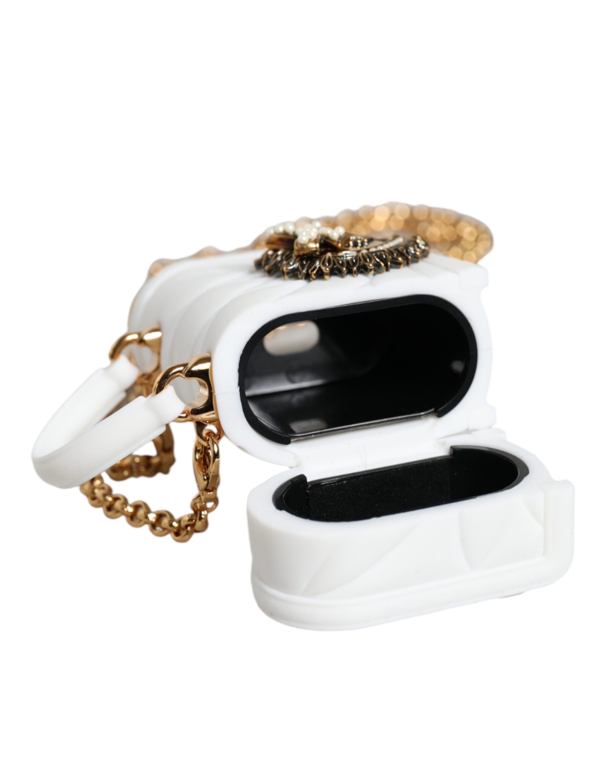 Dolce & Gabbana White Silicone Devotion Heart Cover Hand Bag Airpod Case LUNESCAPE