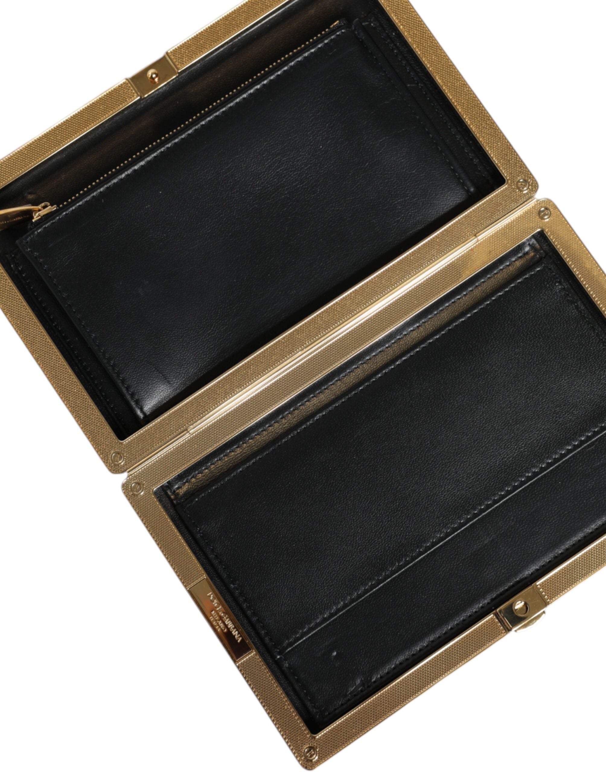 Dolce & Gabbana Multicolor Floral Gold Frame Clutch Evening Purse Bag LUNESCAPE