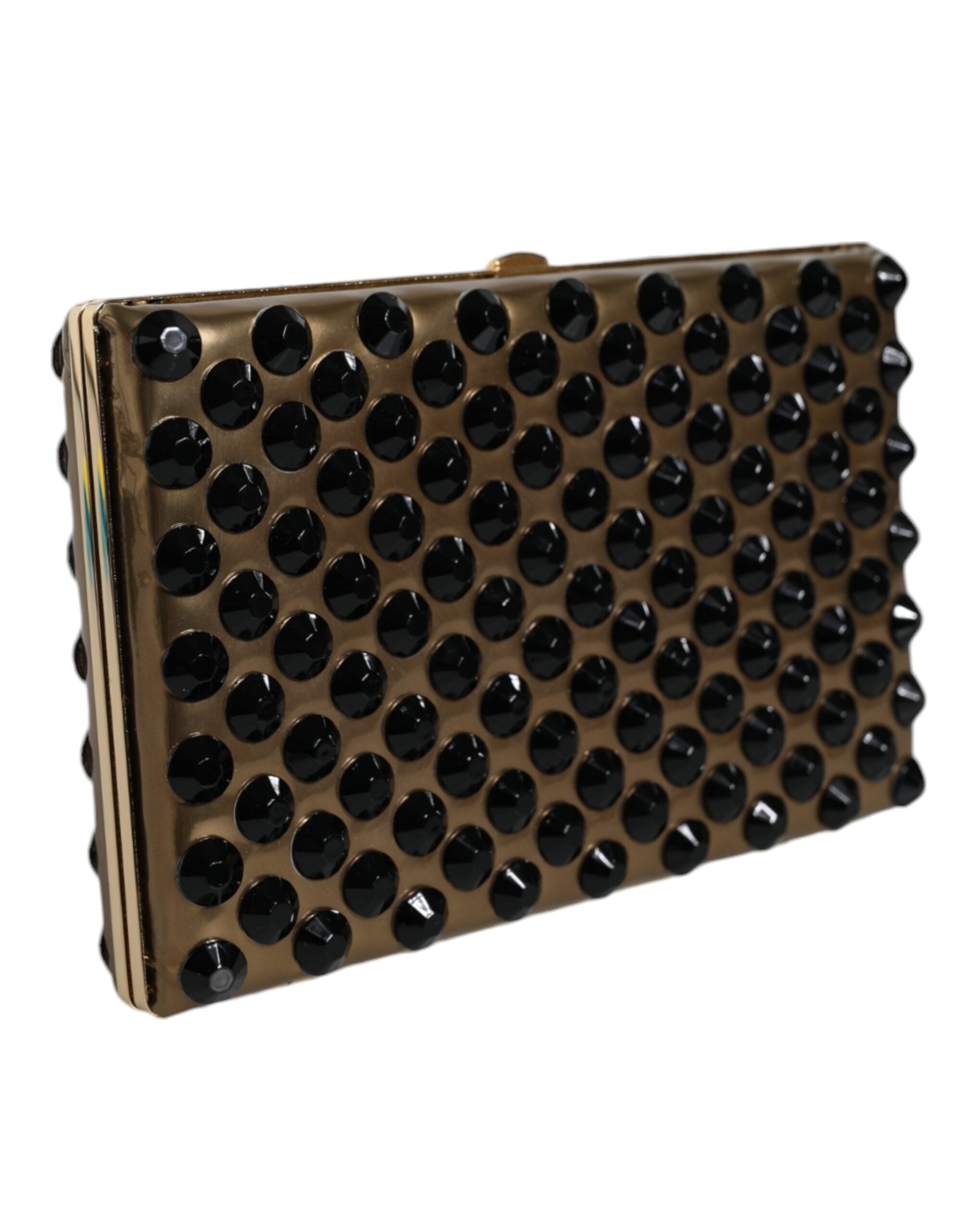 Dolce & Gabbana Gold Crystal Bifold Clutch Evening Party Women Purse Bag LUNESCAPE
