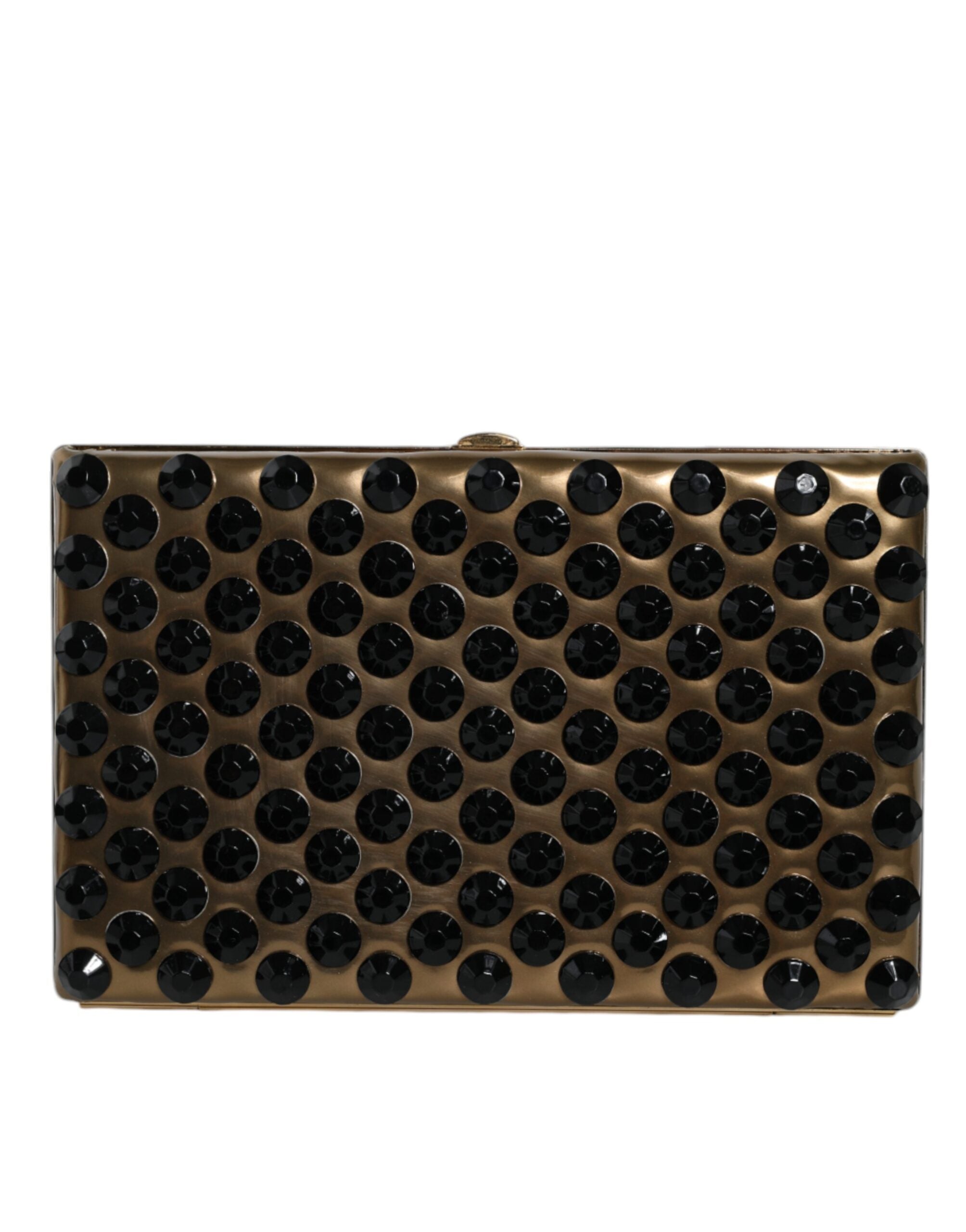 Dolce & Gabbana Gold Crystal Bifold Clutch Evening Party Women Purse Bag LUNESCAPE