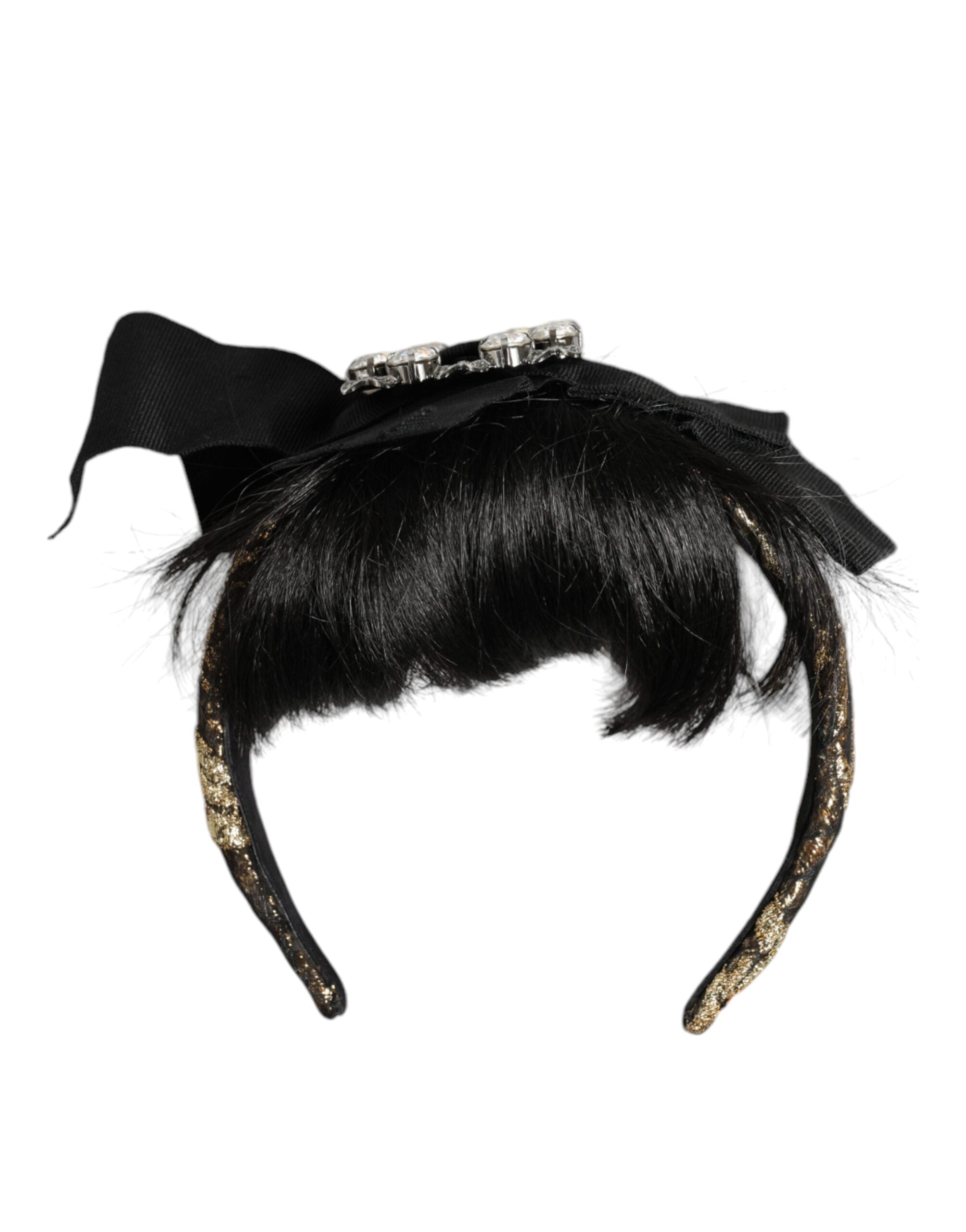 Dolce & Gabbana Black Hair Parrucchiera Crystal Headband Diadem LUNESCAPE