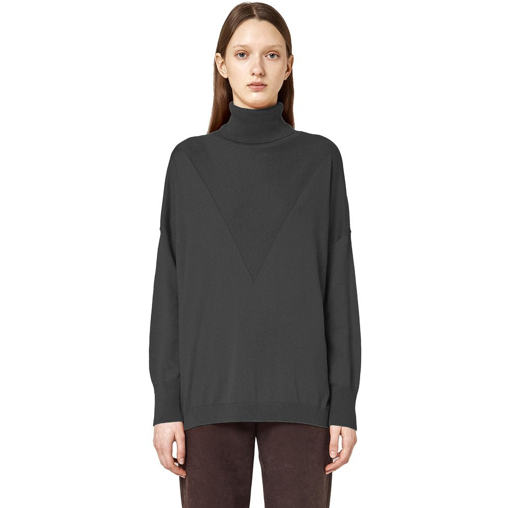 Alpha Studio Gray Silk Sweater LUNESCAPE