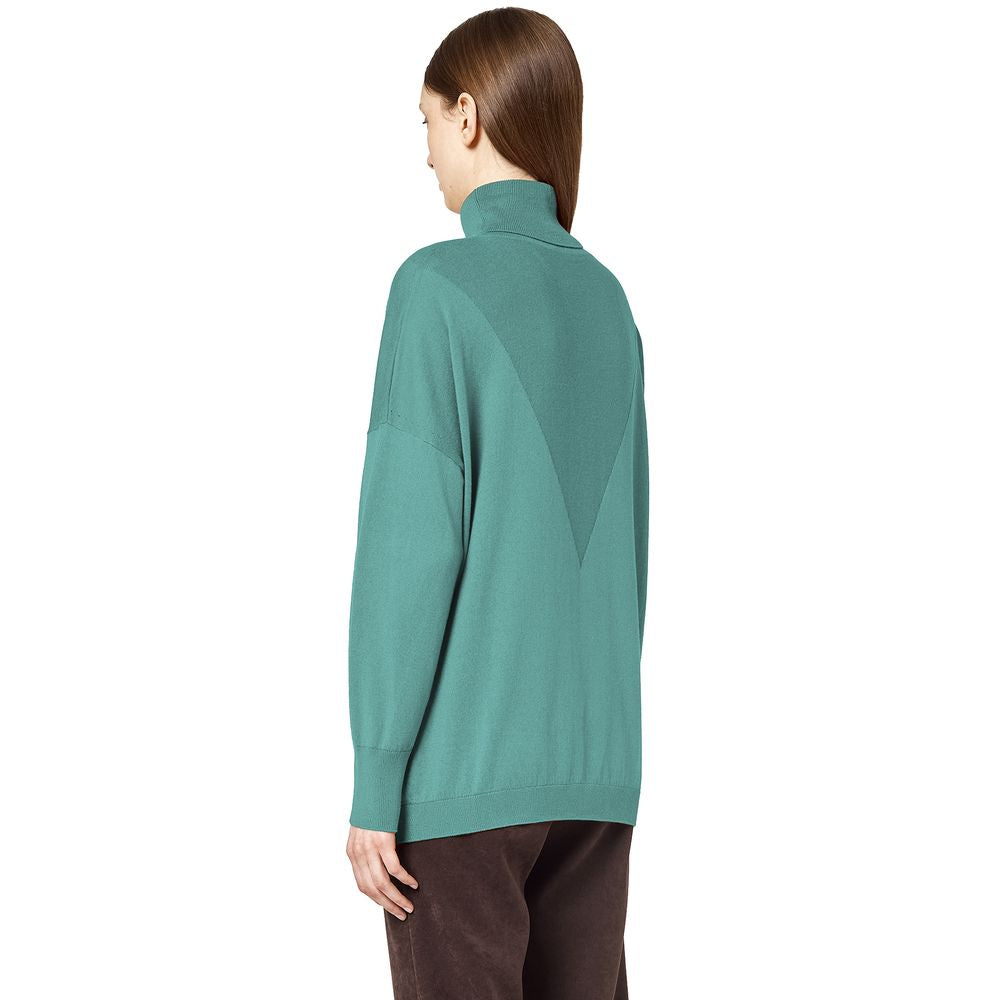 Alpha Studio Green Silk Sweater LUNESCAPE