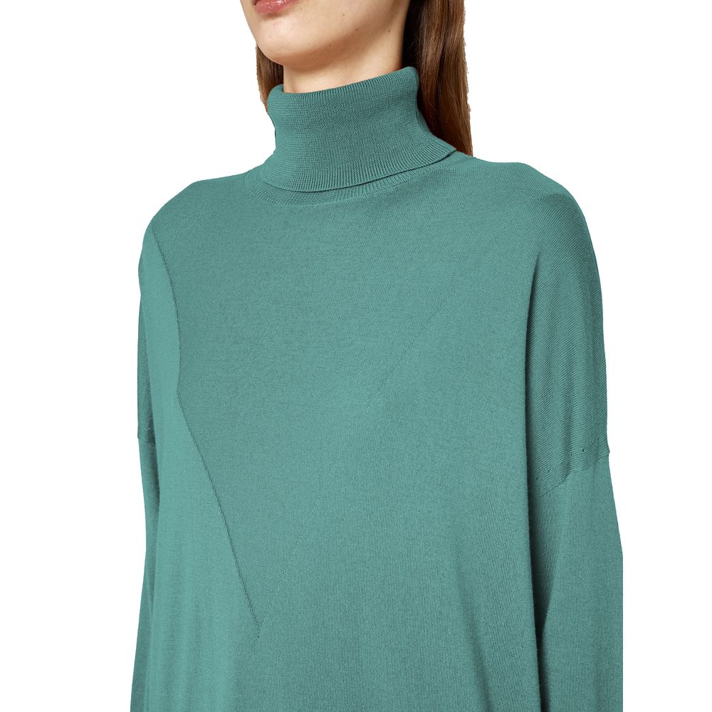 Alpha Studio Green Silk Sweater LUNESCAPE