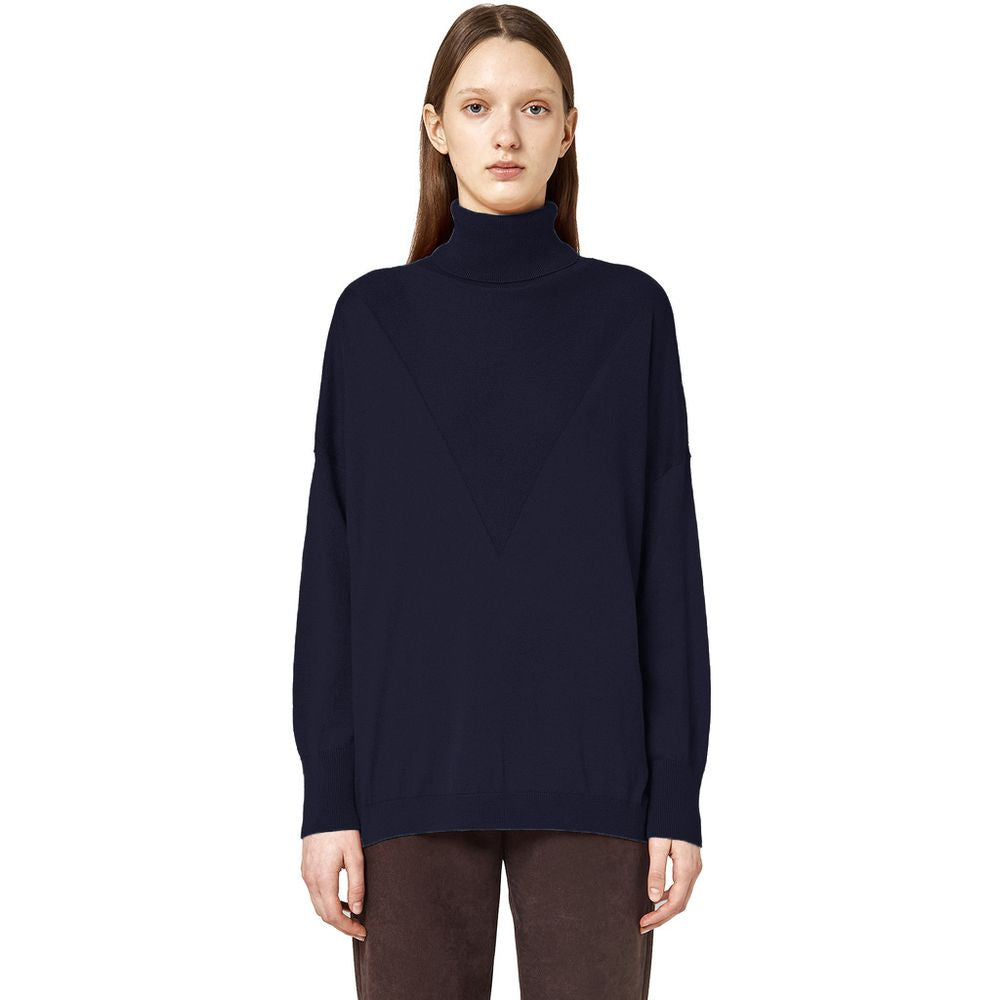 Alpha Studio Blue Silk Sweater LUNESCAPE