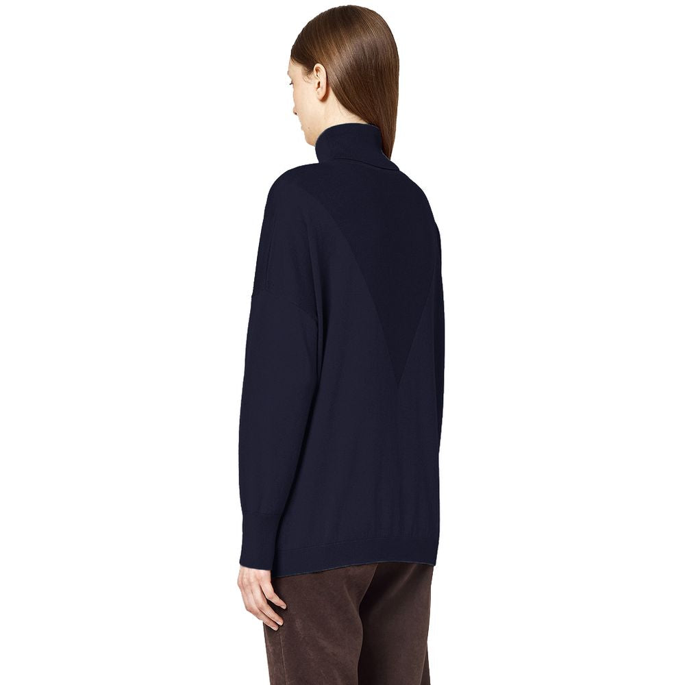 Alpha Studio Blue Silk Sweater LUNESCAPE