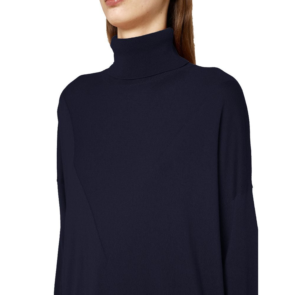 Alpha Studio Blue Silk Sweater LUNESCAPE
