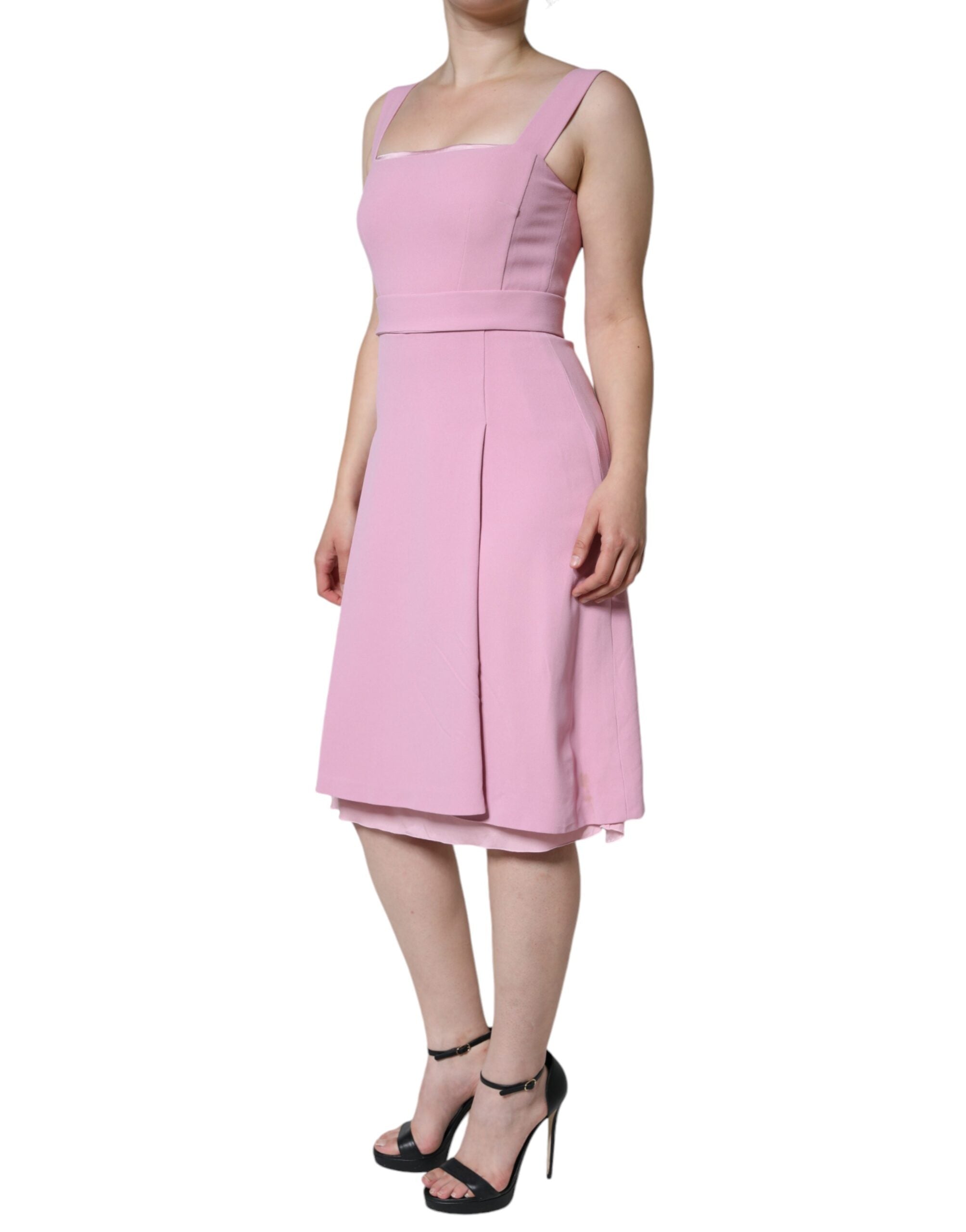 Dolce & Gabbana Pink A-line Flare Sleeveless Dress LUNESCAPE