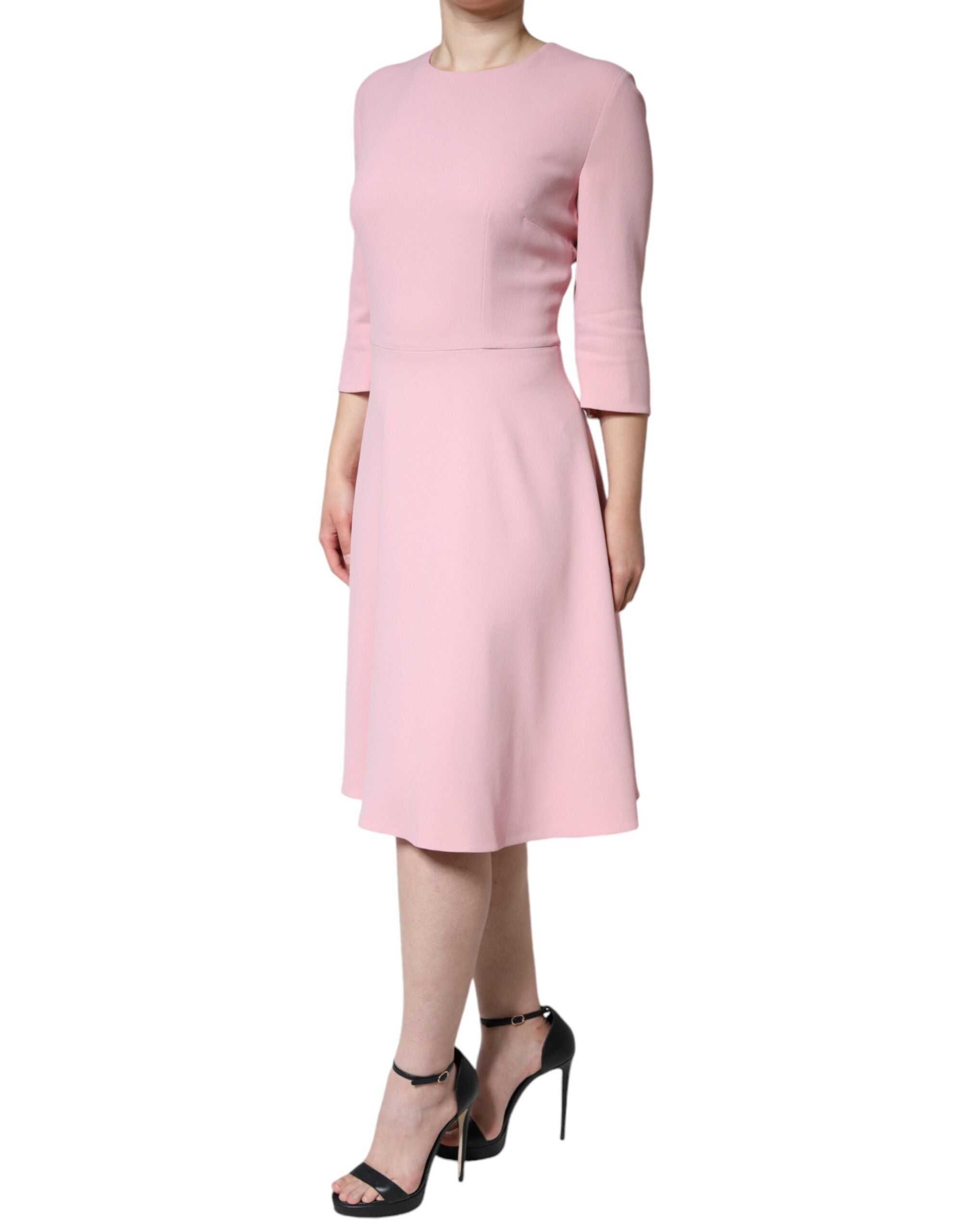 Dolce & Gabbana Pink A-line 3/4 Sleeves Dress LUNESCAPE