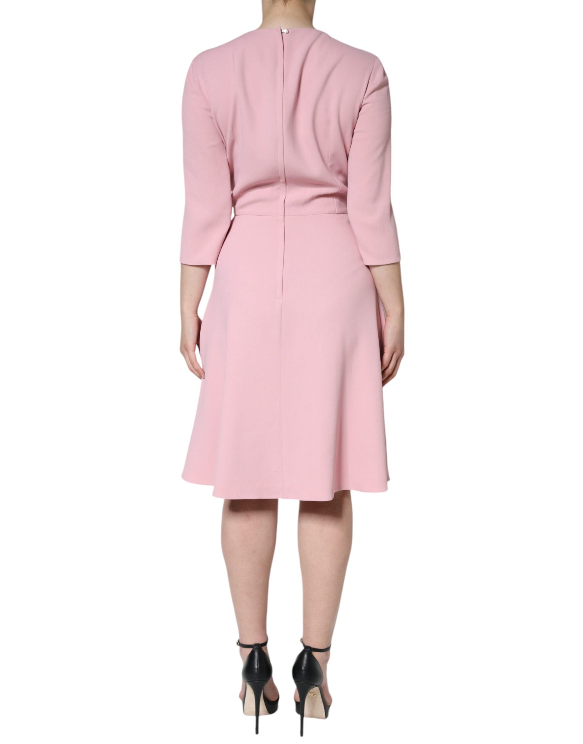 Dolce & Gabbana Pink A-line 3/4 Sleeves Dress LUNESCAPE