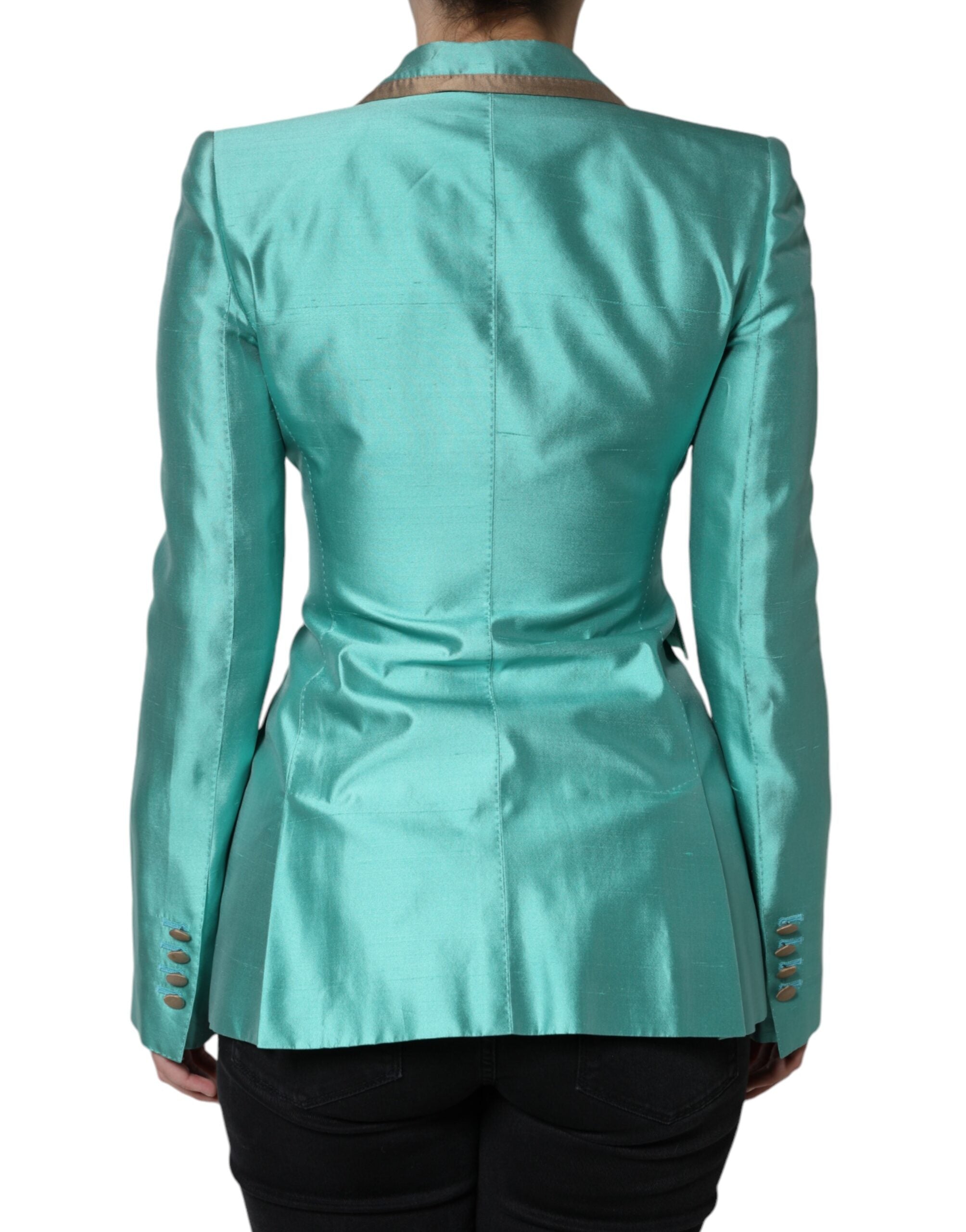 Dolce & Gabbana Metallic Green Single Breasted Blazer Jacket LUNESCAPE