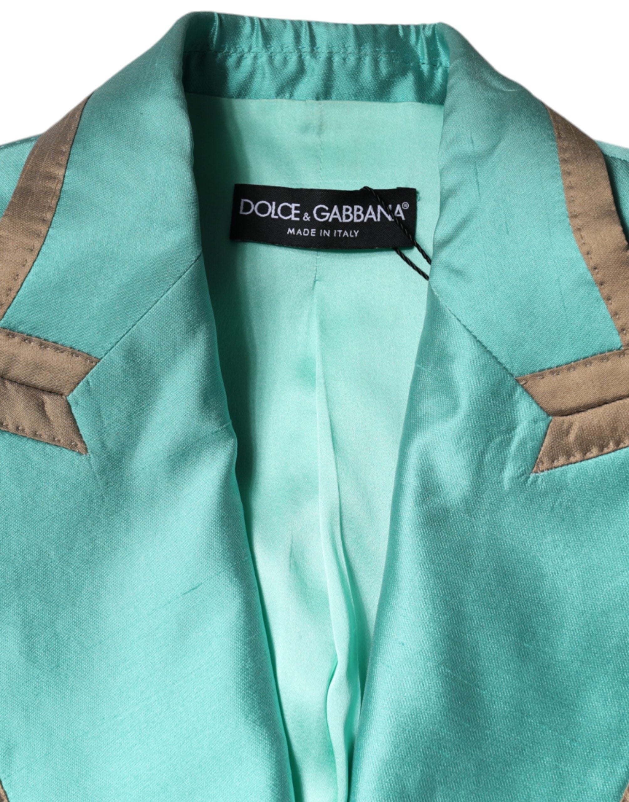 Dolce & Gabbana Metallic Green Single Breasted Blazer Jacket LUNESCAPE