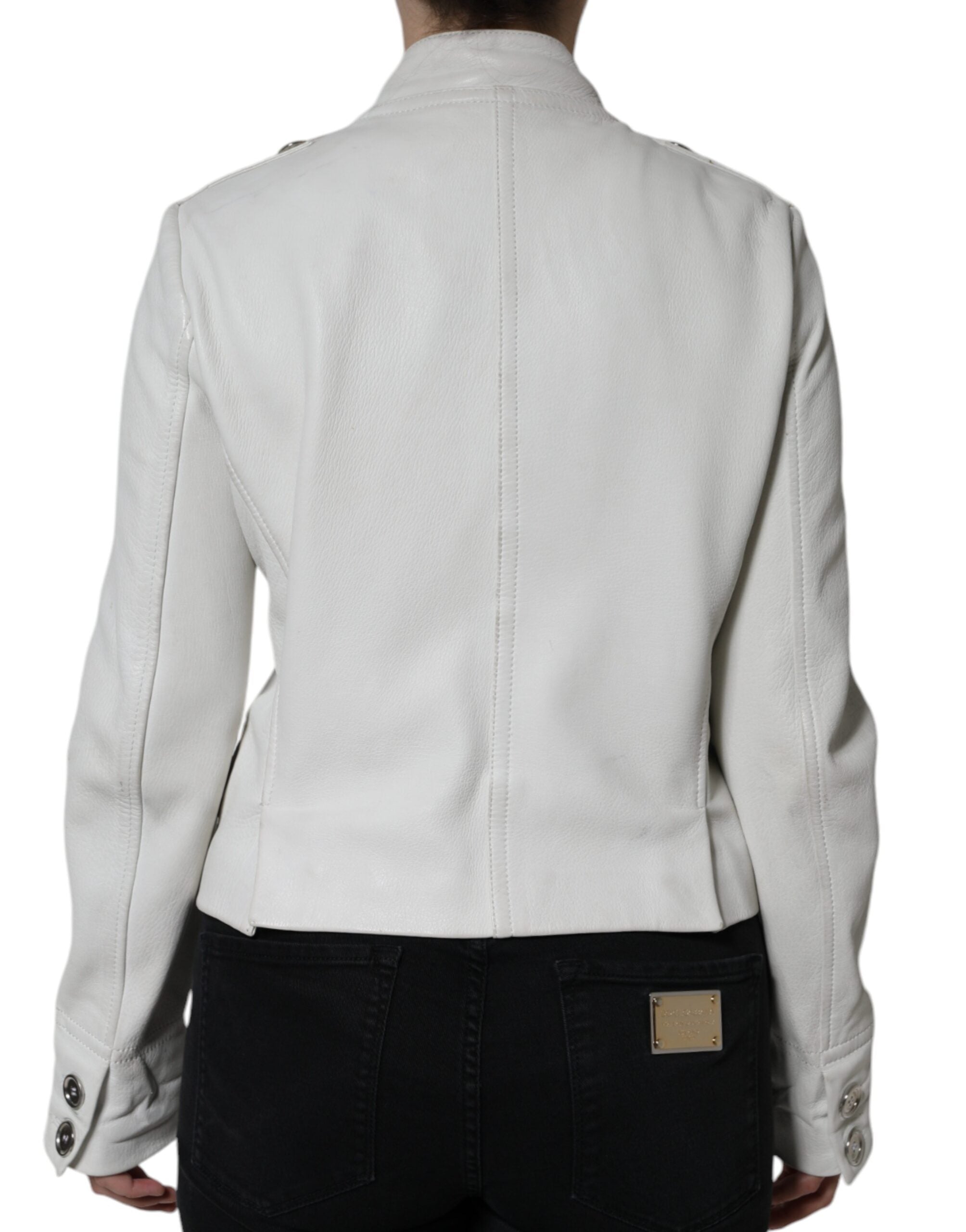 Dolce & Gabbana White Double Breasted Blazer Coat Jacket LUNESCAPE