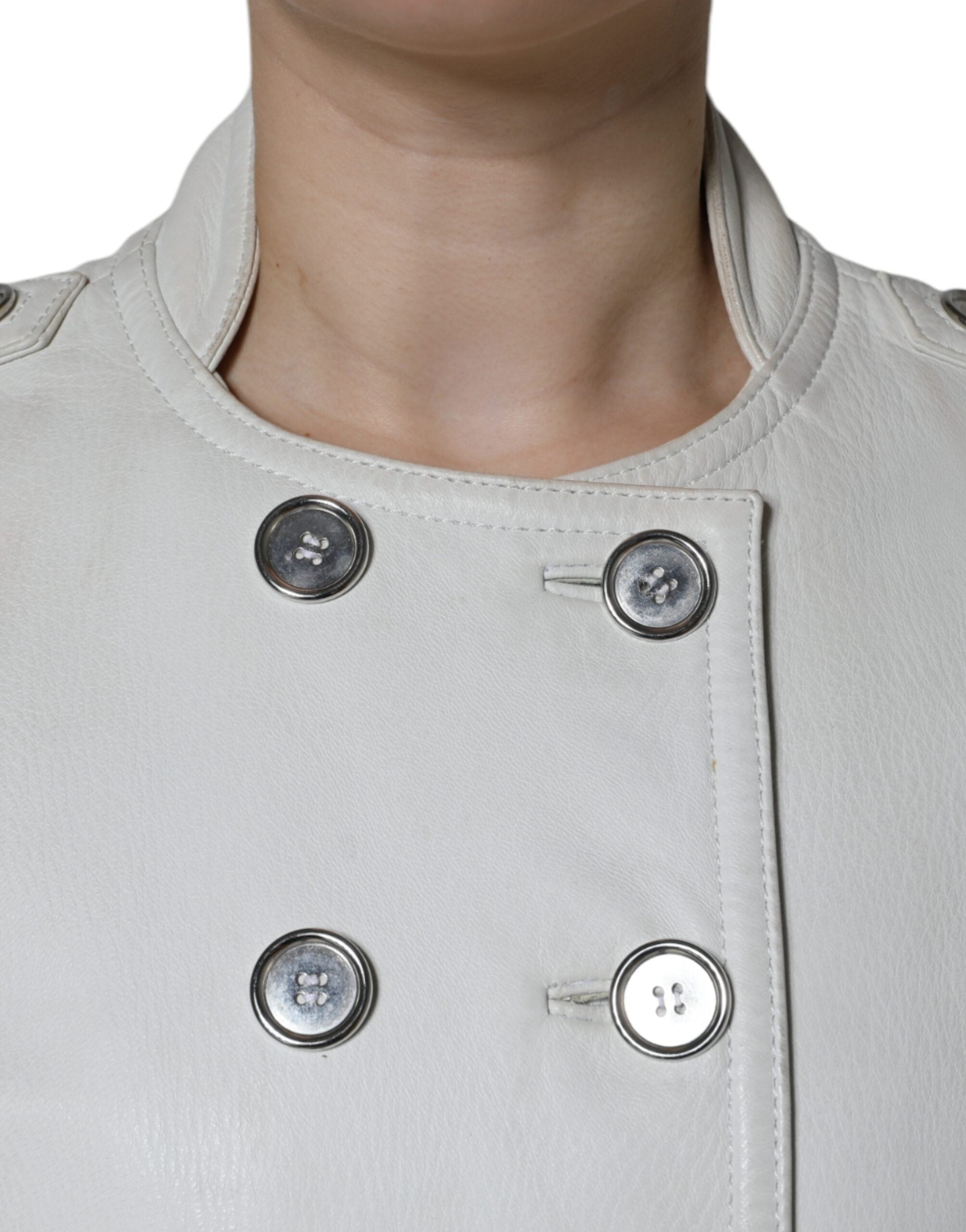 Dolce & Gabbana White Double Breasted Blazer Coat Jacket LUNESCAPE