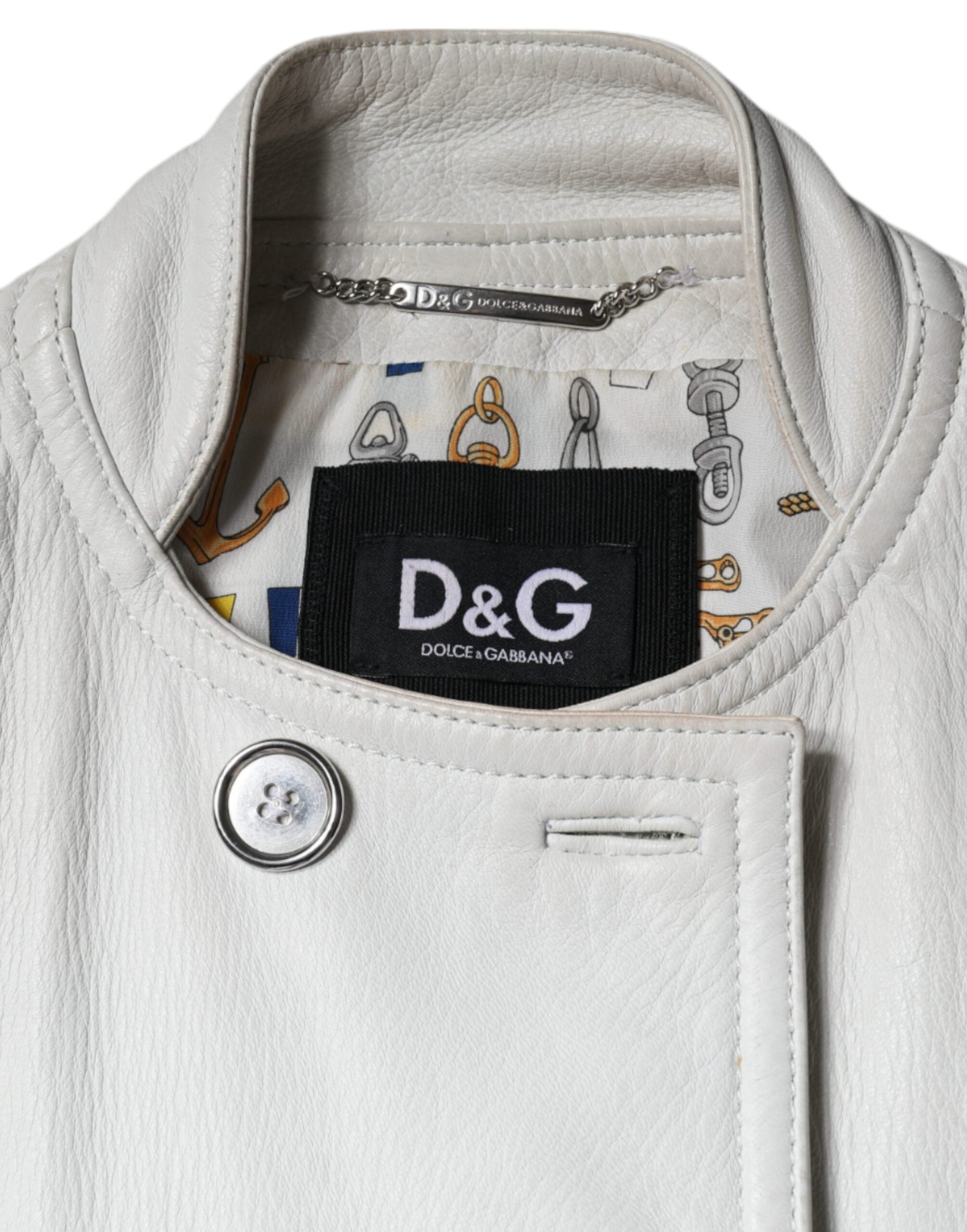 Dolce & Gabbana White Double Breasted Blazer Coat Jacket LUNESCAPE