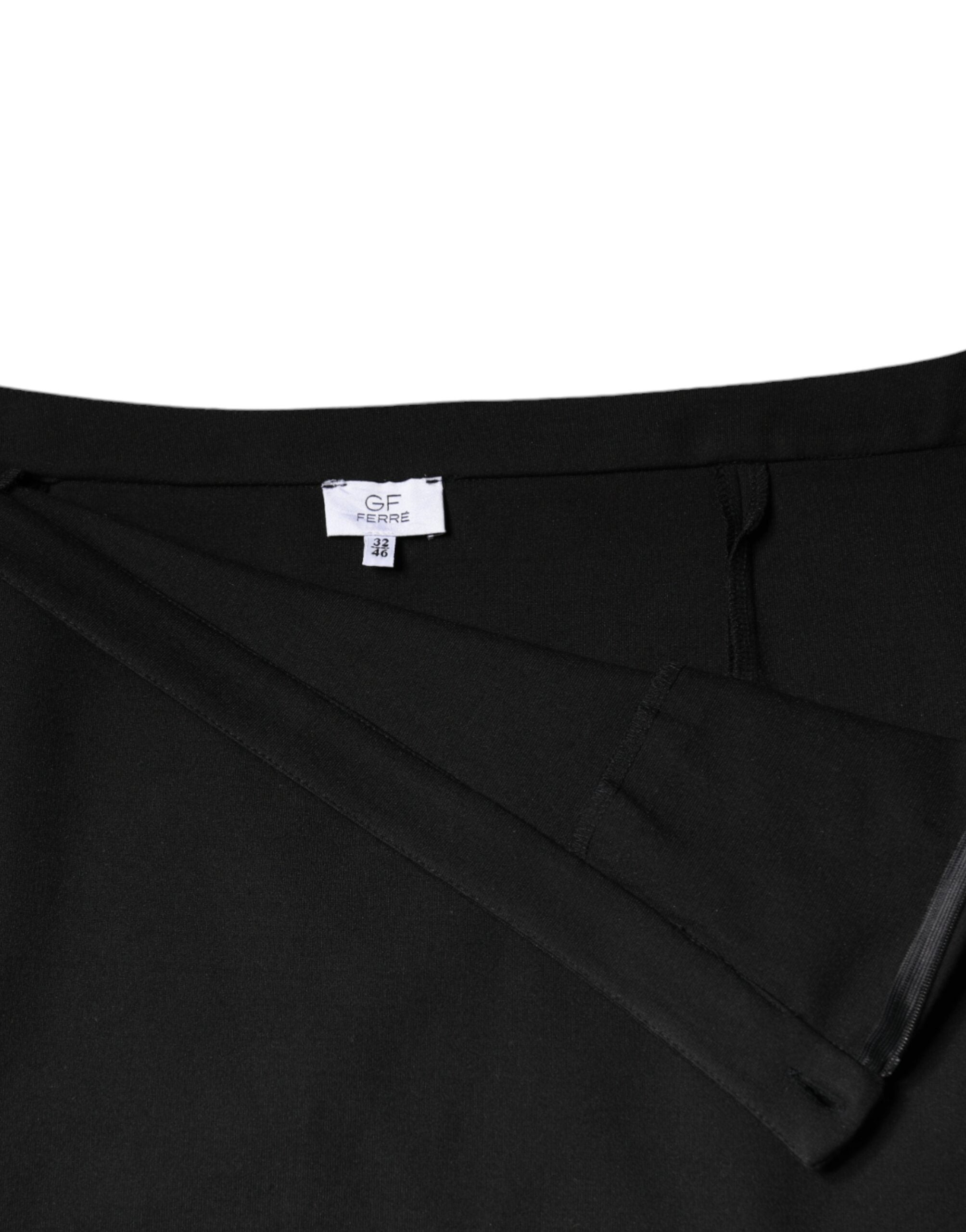 GF Ferre Black Straight Pencil Cut Knee Length Skirt LUNESCAPE