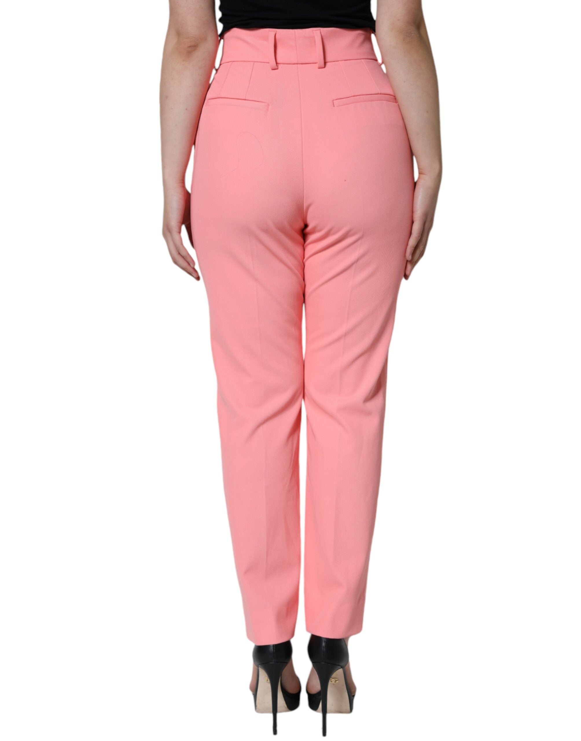 Dolce & Gabbana Rose Pink High Waist Tapered Pants LUNESCAPE