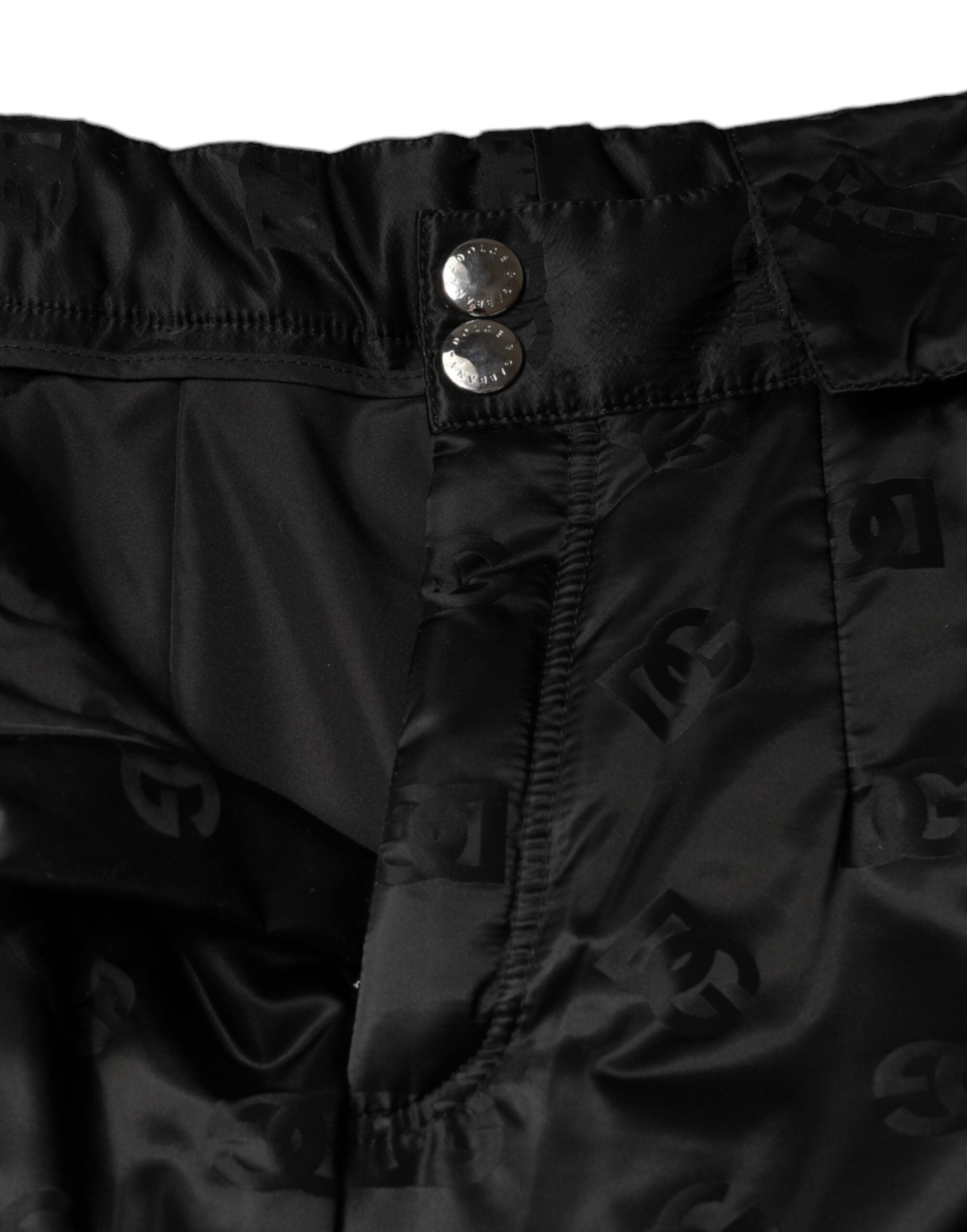 Dolce & Gabbana Black Quilted High Waist Women Wide Leg Pants LUNESCAPE