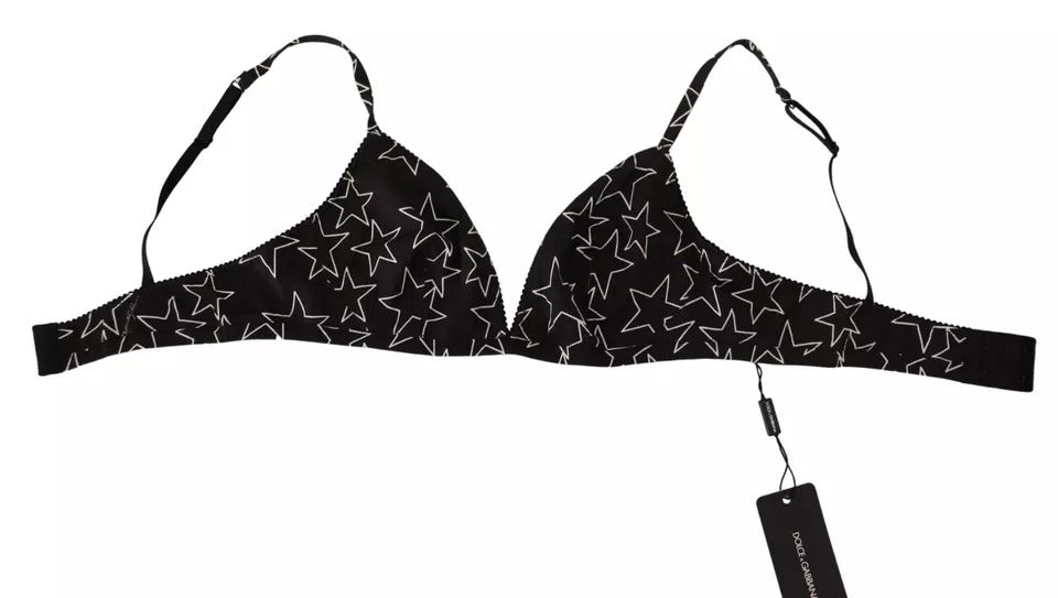 Dolce & Gabbana Black Millennials Star Non Wire Cotton Bra Underwear LUNESCAPE