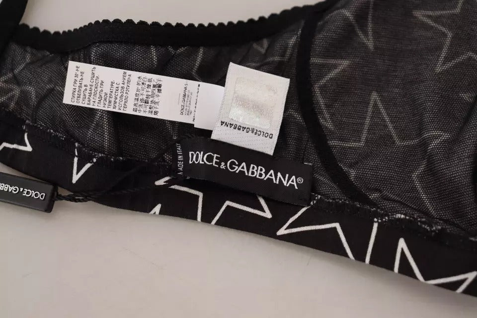 Dolce & Gabbana Black Millennials Star Non Wire Cotton Bra Underwear LUNESCAPE