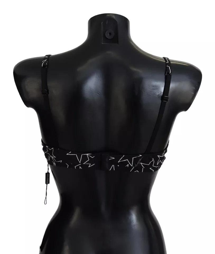 Dolce & Gabbana Black Millennials Star Non Wire Cotton Bra Underwear LUNESCAPE