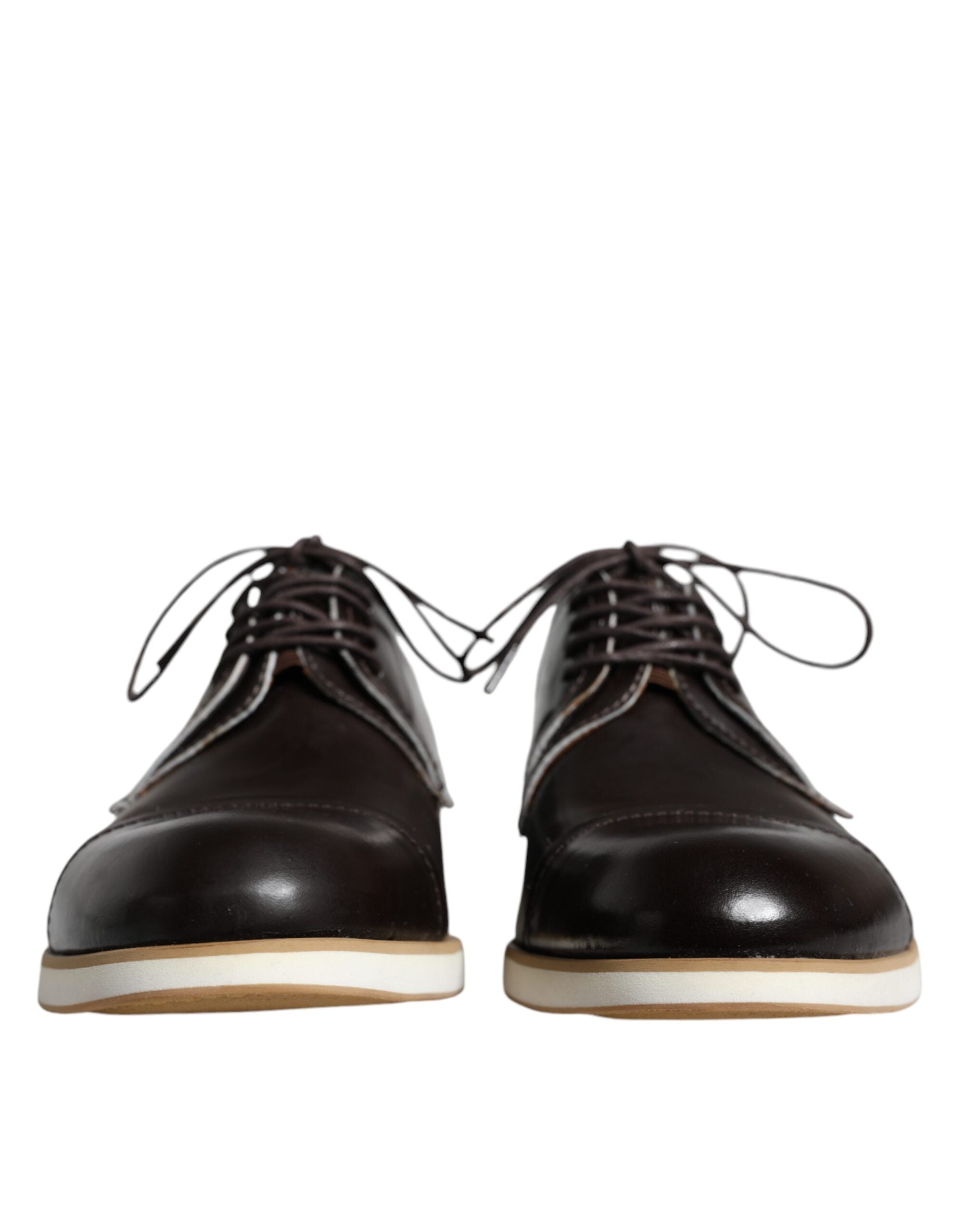Pollini Black White Leather Lace Up Men Dress Formal Shoes LUNESCAPE