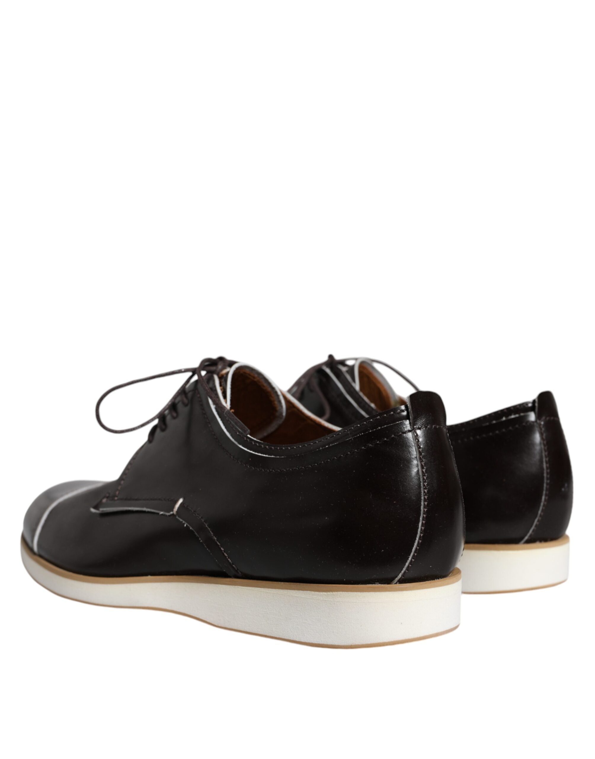 Pollini Black White Leather Lace Up Men Dress Formal Shoes LUNESCAPE