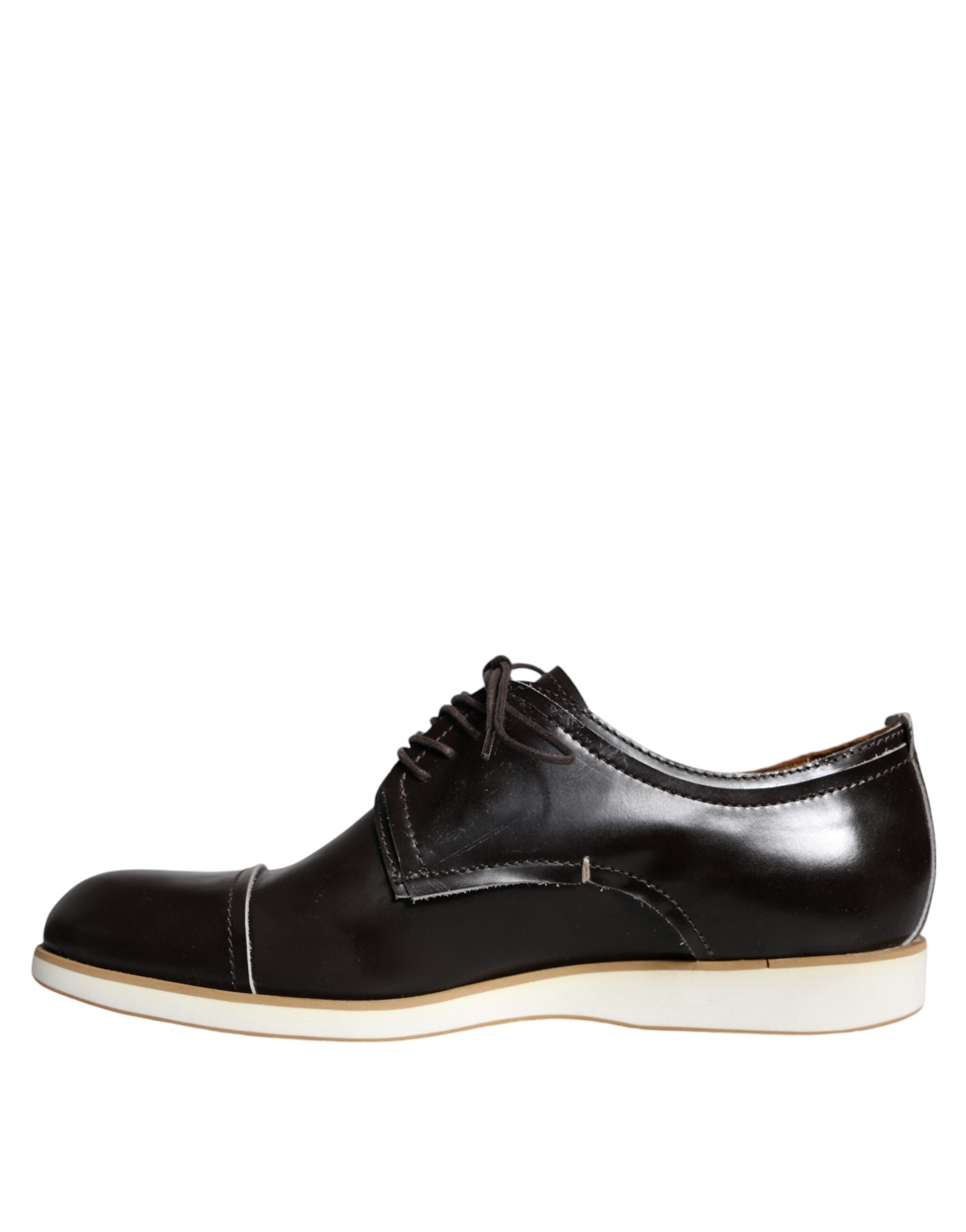Pollini Black White Leather Lace Up Men Dress Formal Shoes LUNESCAPE