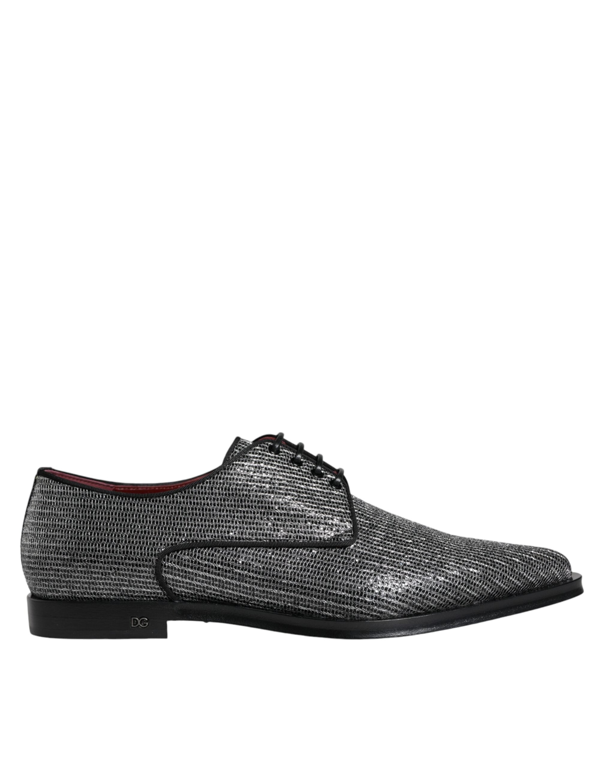 Dolce & Gabbana Silver Polyurethane Derby Formal Dress Shoes LUNESCAPE