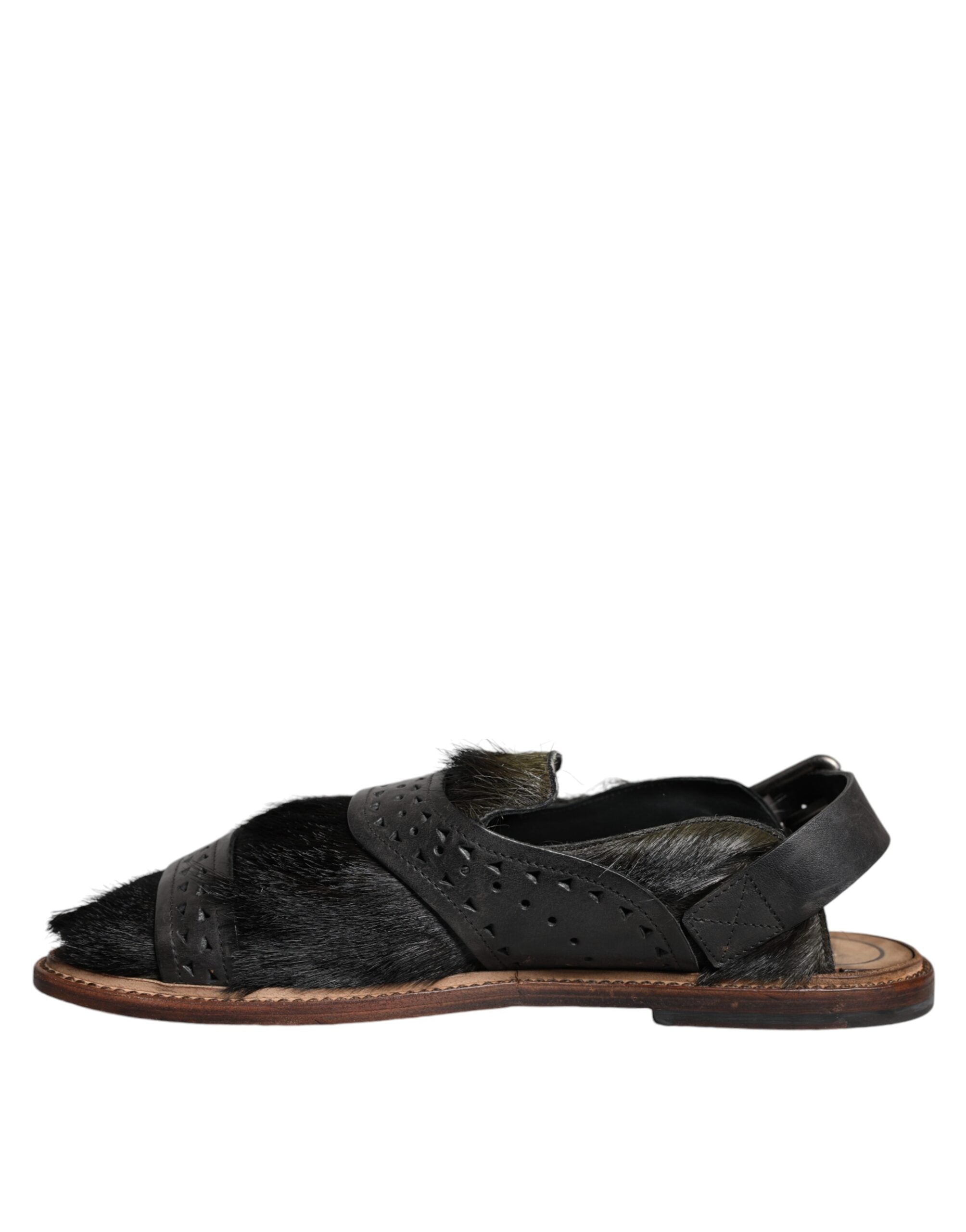 Dolce & Gabbana Black Backstrap Sandal