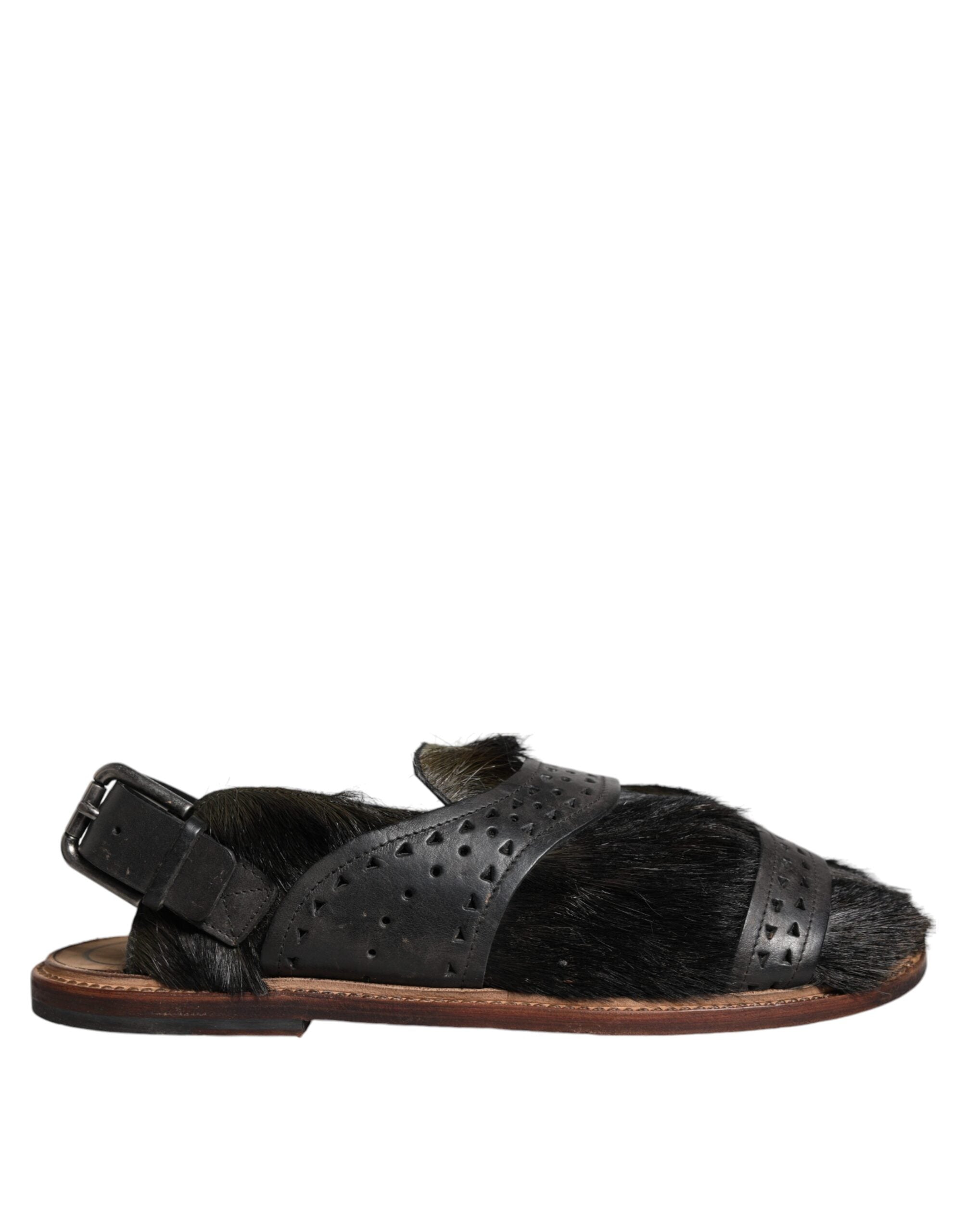 Dolce & Gabbana Black Backstrap Sandal
