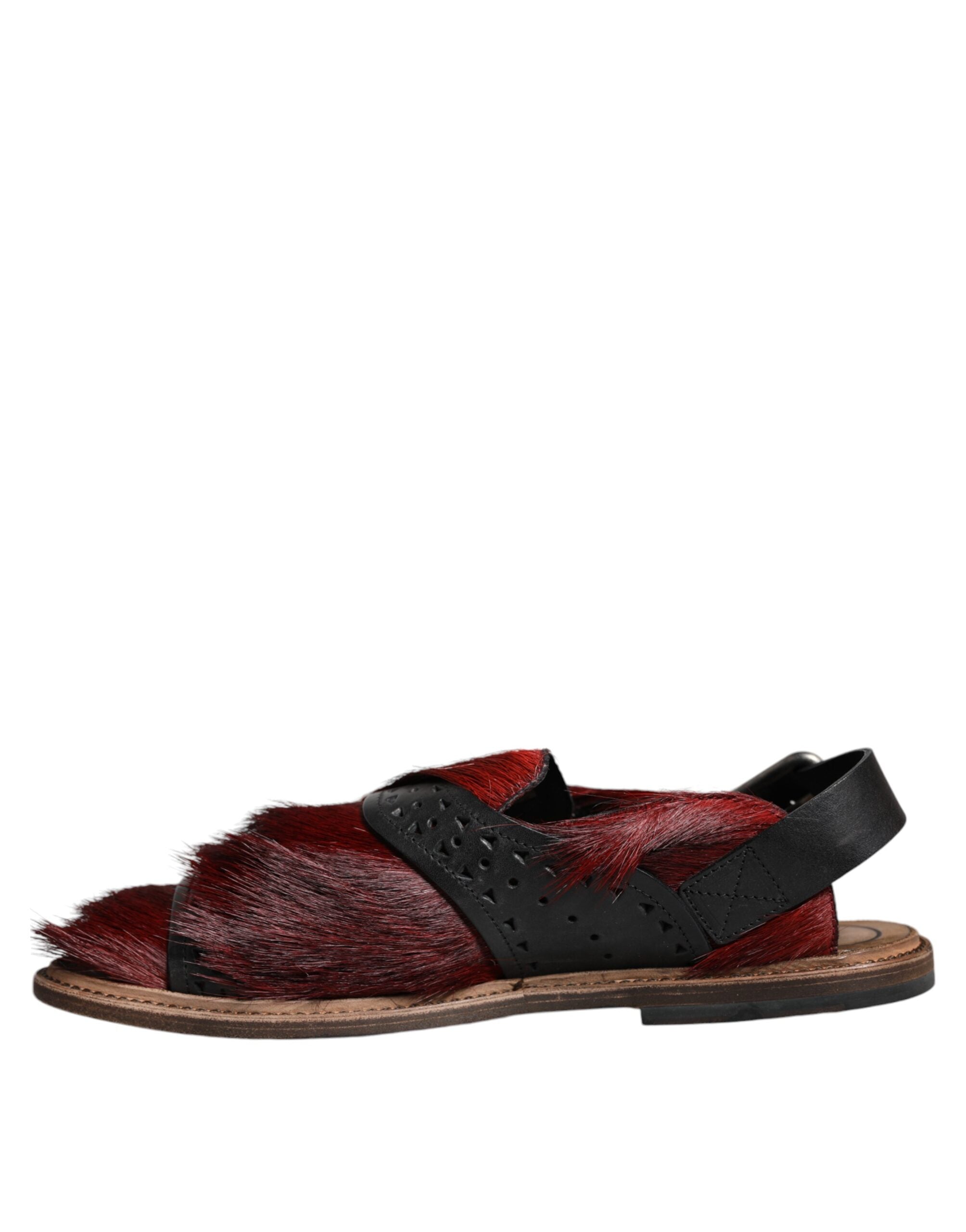 Dolce & Gabbana Black Red Backstrap Sandal