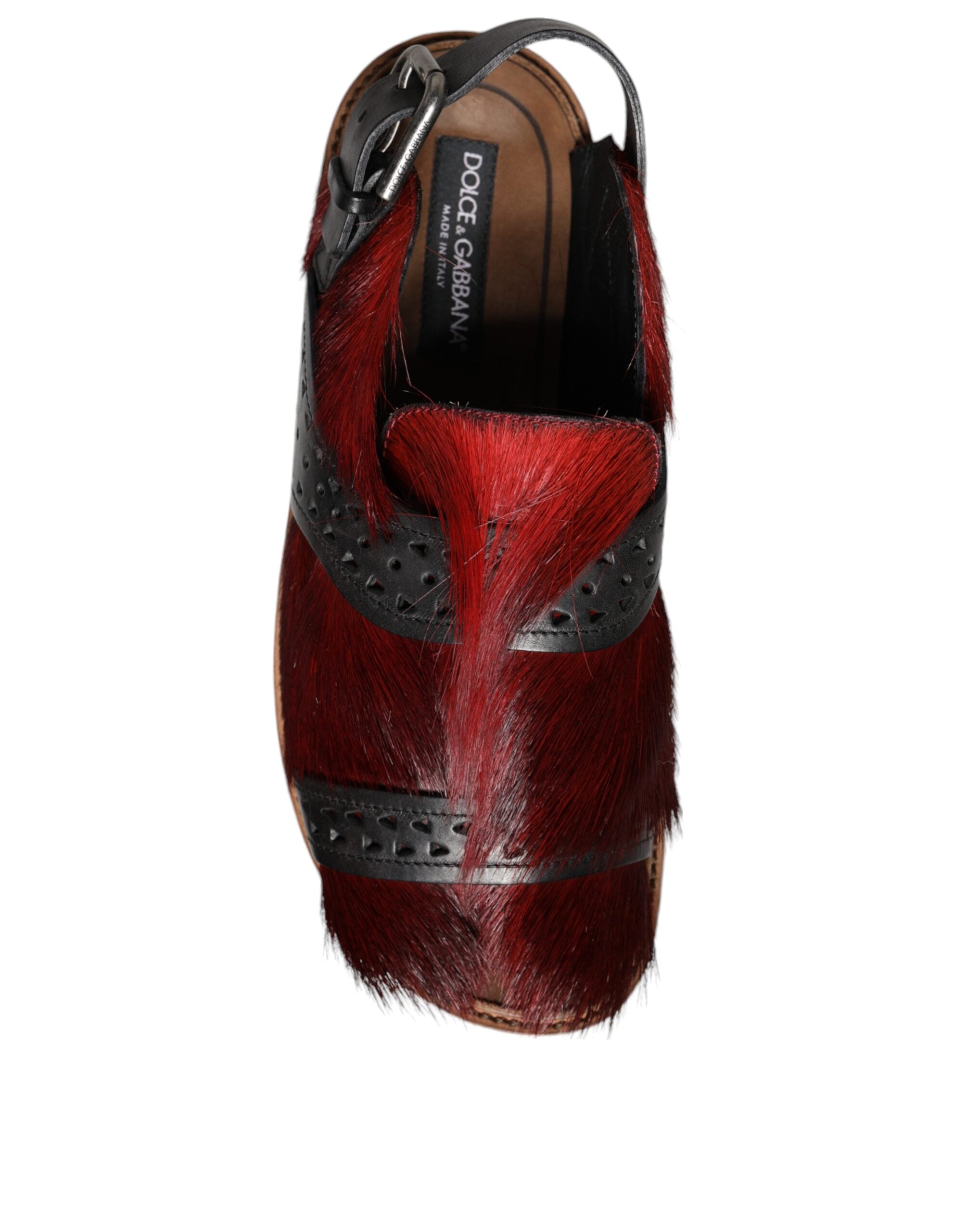 Dolce & Gabbana Black Red Backstrap Sandal