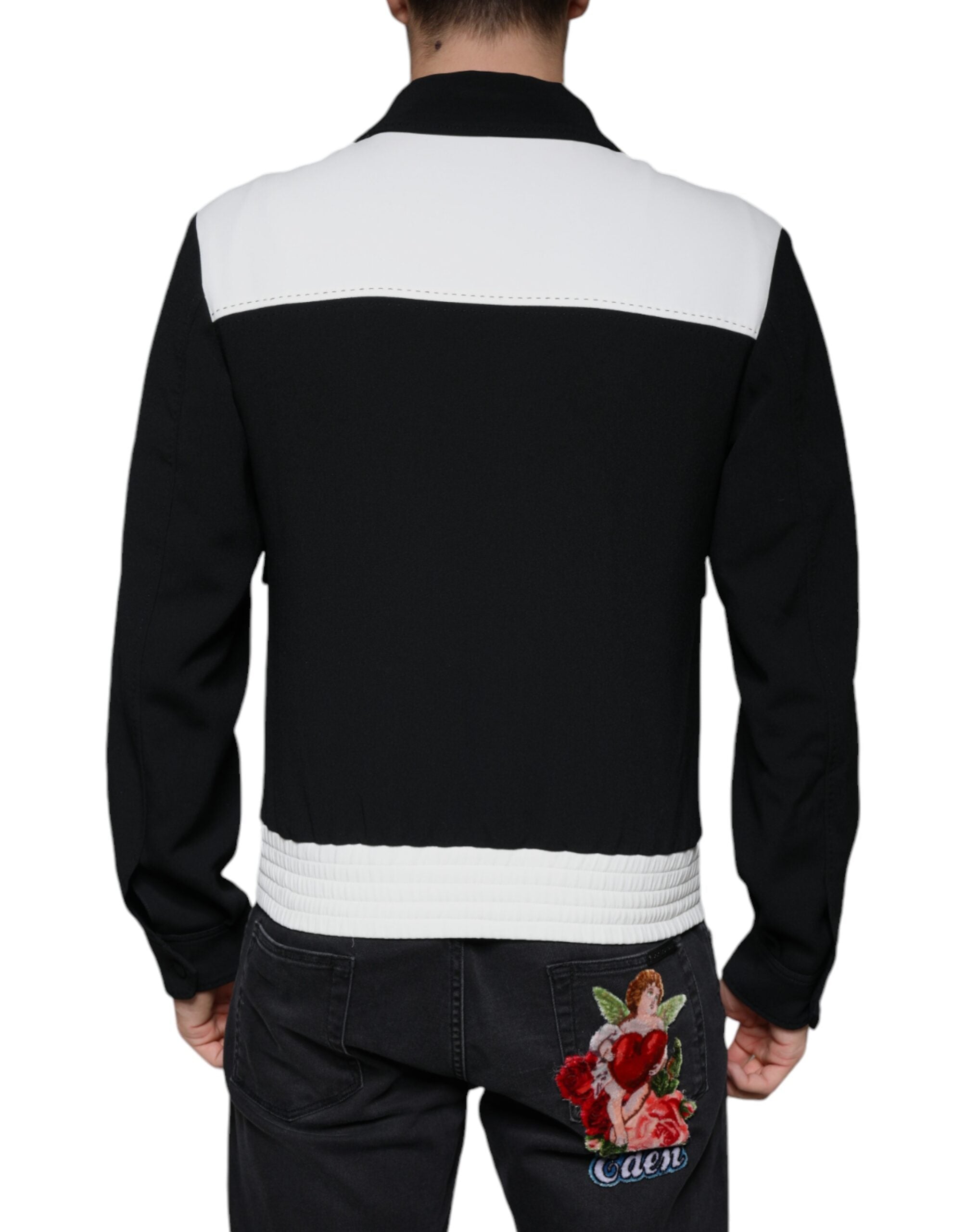 Dolce & Gabbana Black White DG Crown Shirt Jacket
