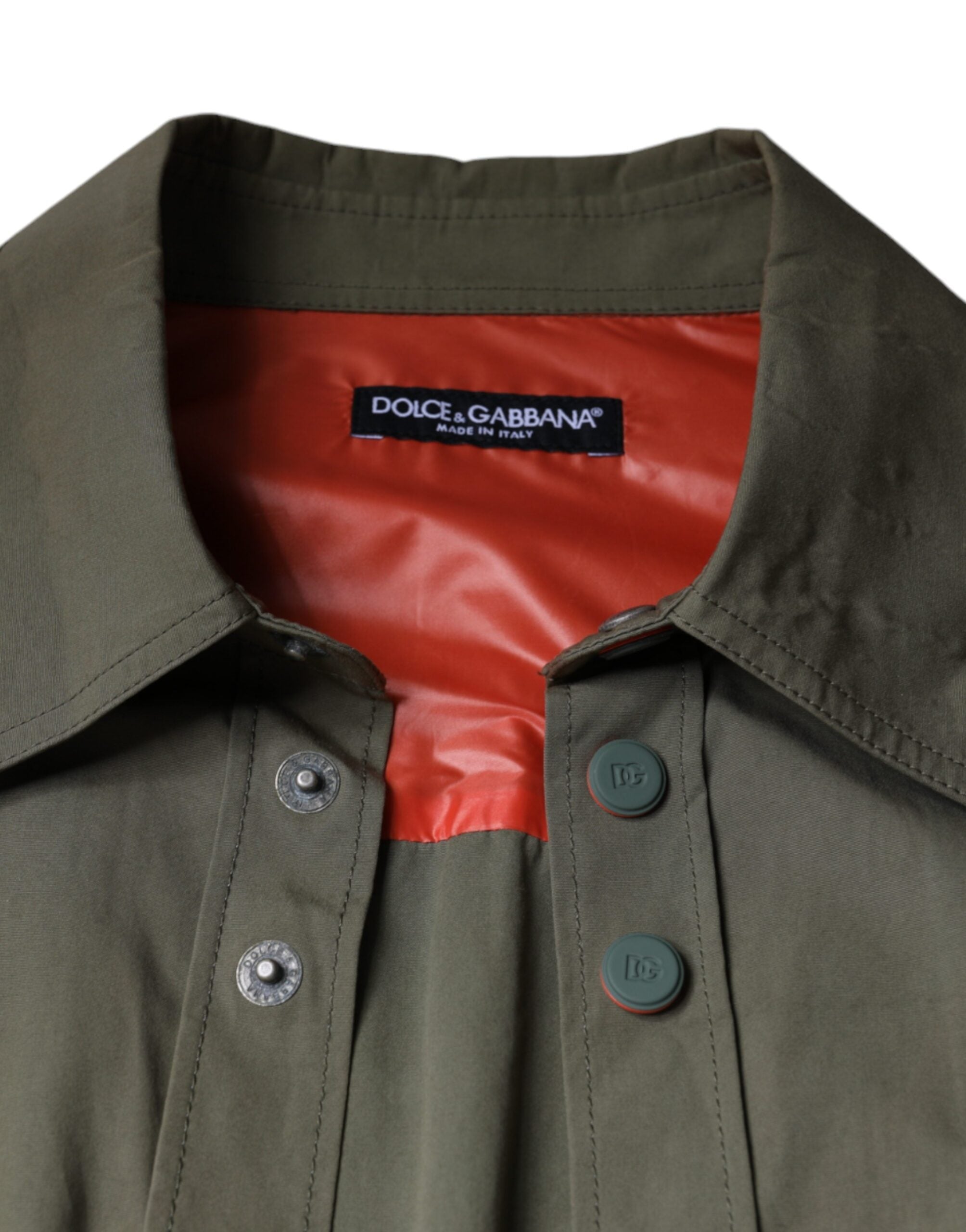 Dolce & Gabbana Military Green Cotton Bend Cargo Jacket