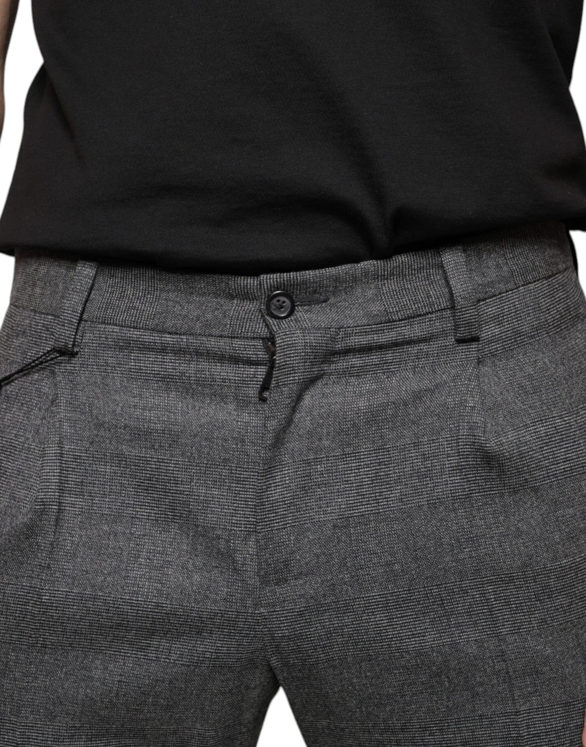 Dolce & Gabbana Gray Check Tartan Wool Skinny Pants LUNESCAPE